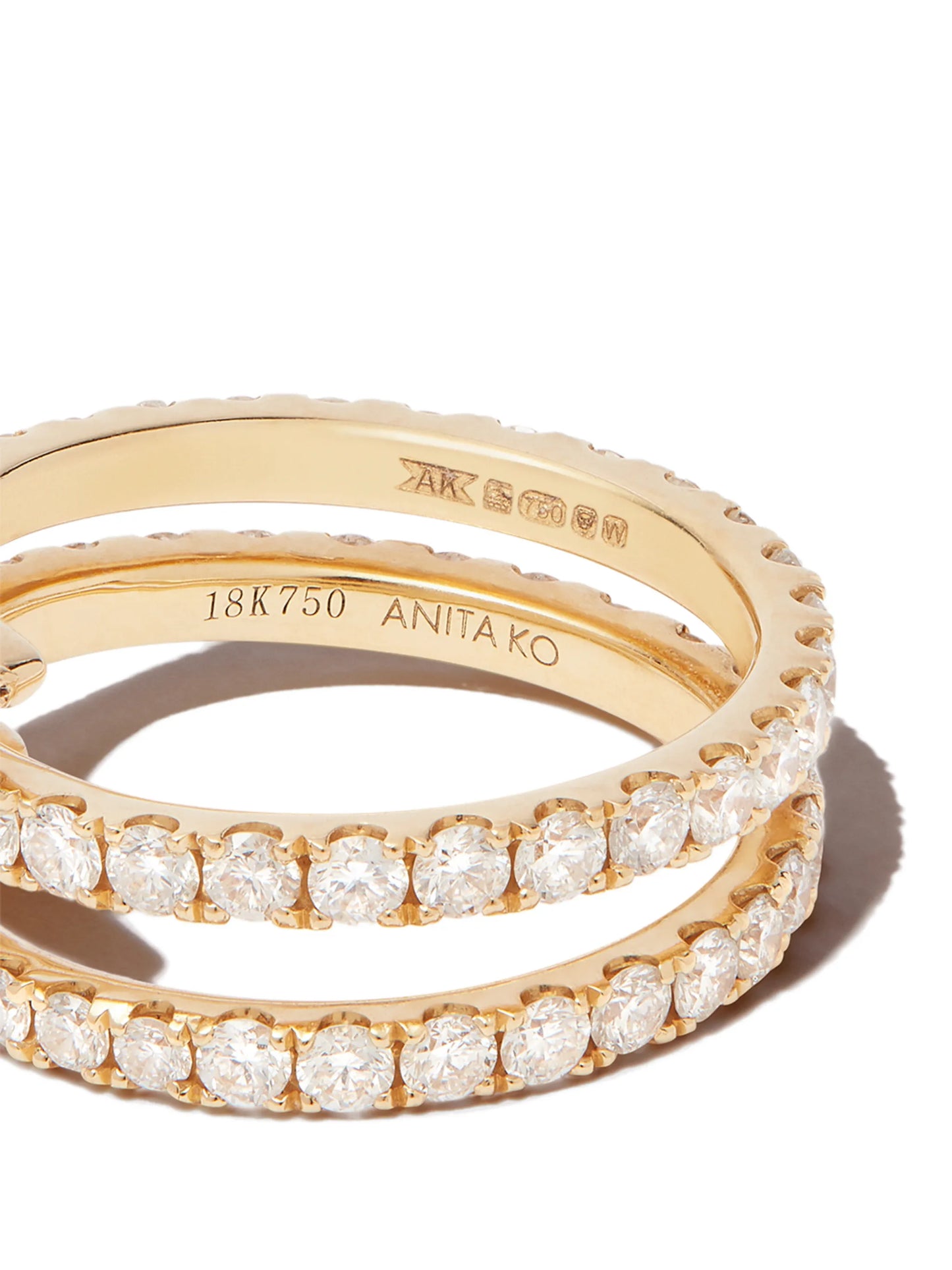18kt yellow gold Coil diamond ring