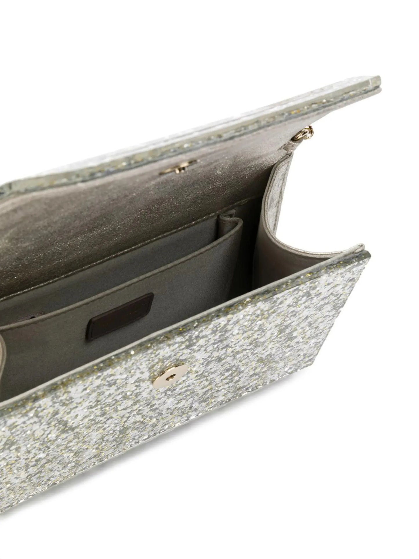 Candy glitter-effect clutch bag