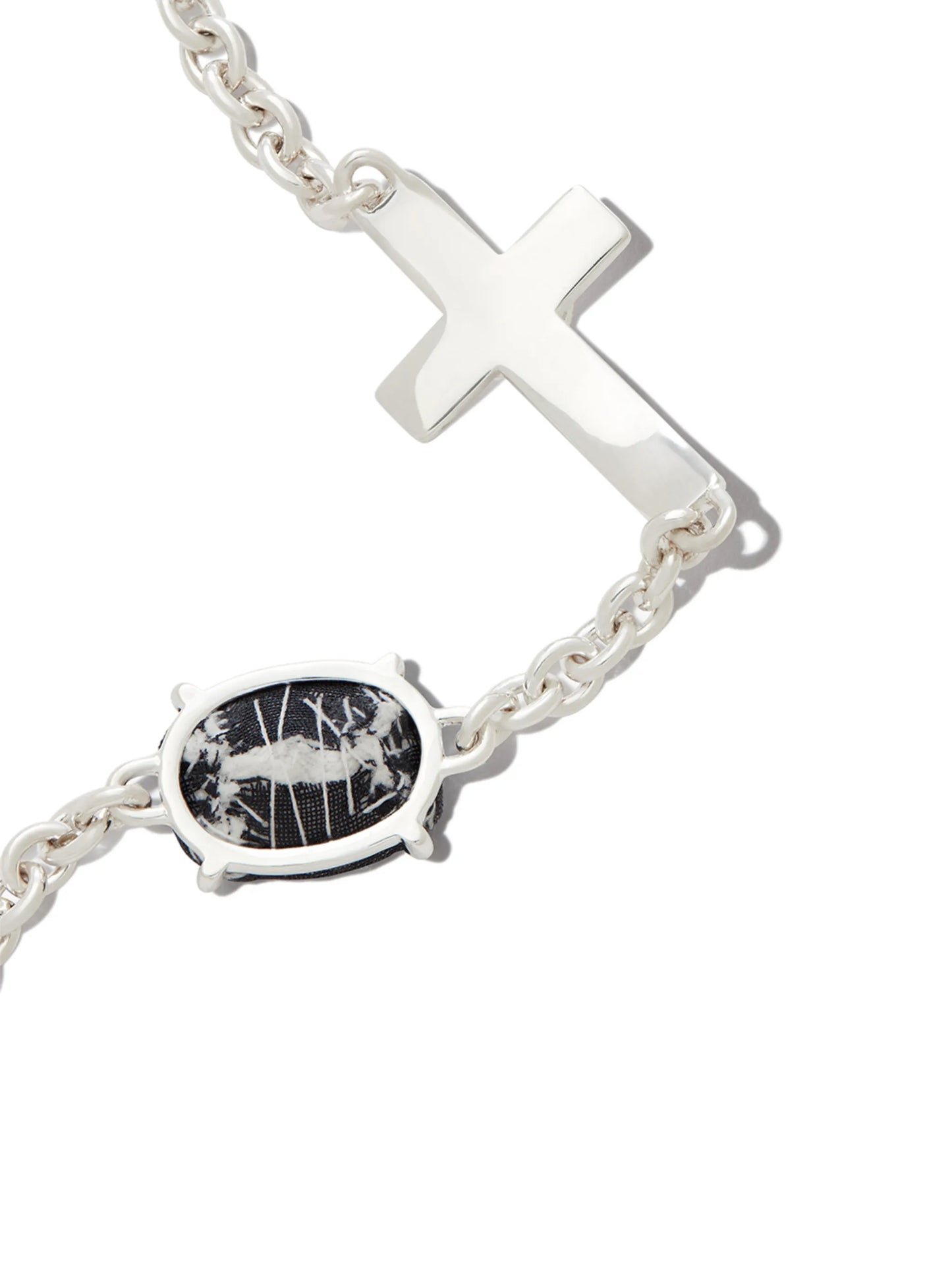Oval Crucifix chain bracelet