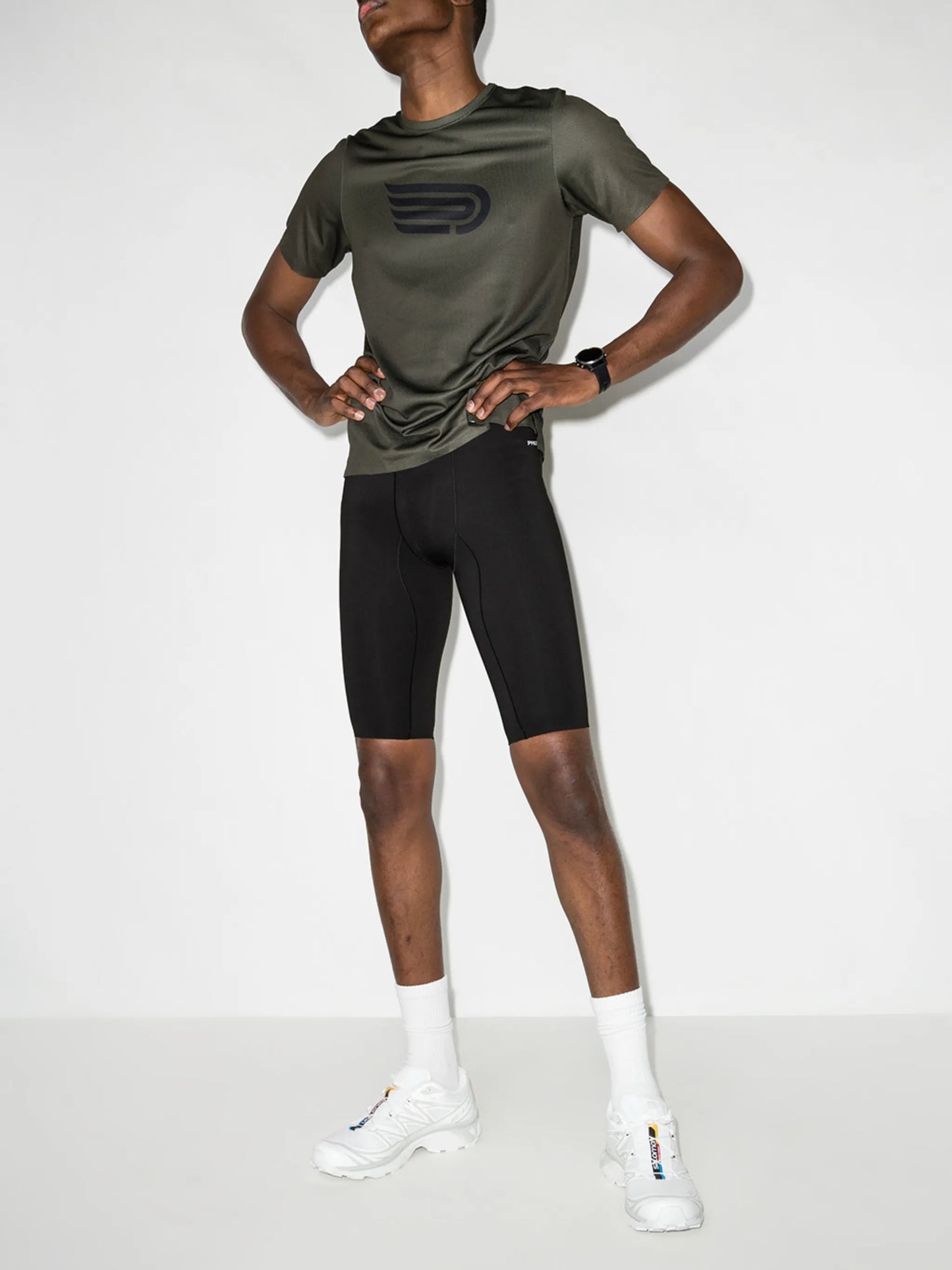 high-waisted compression shorts