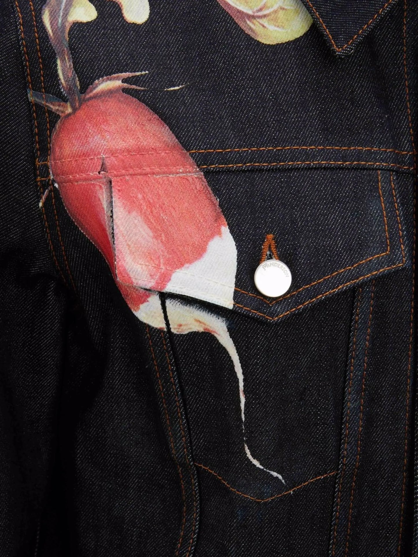 Veggie-print denim jacket