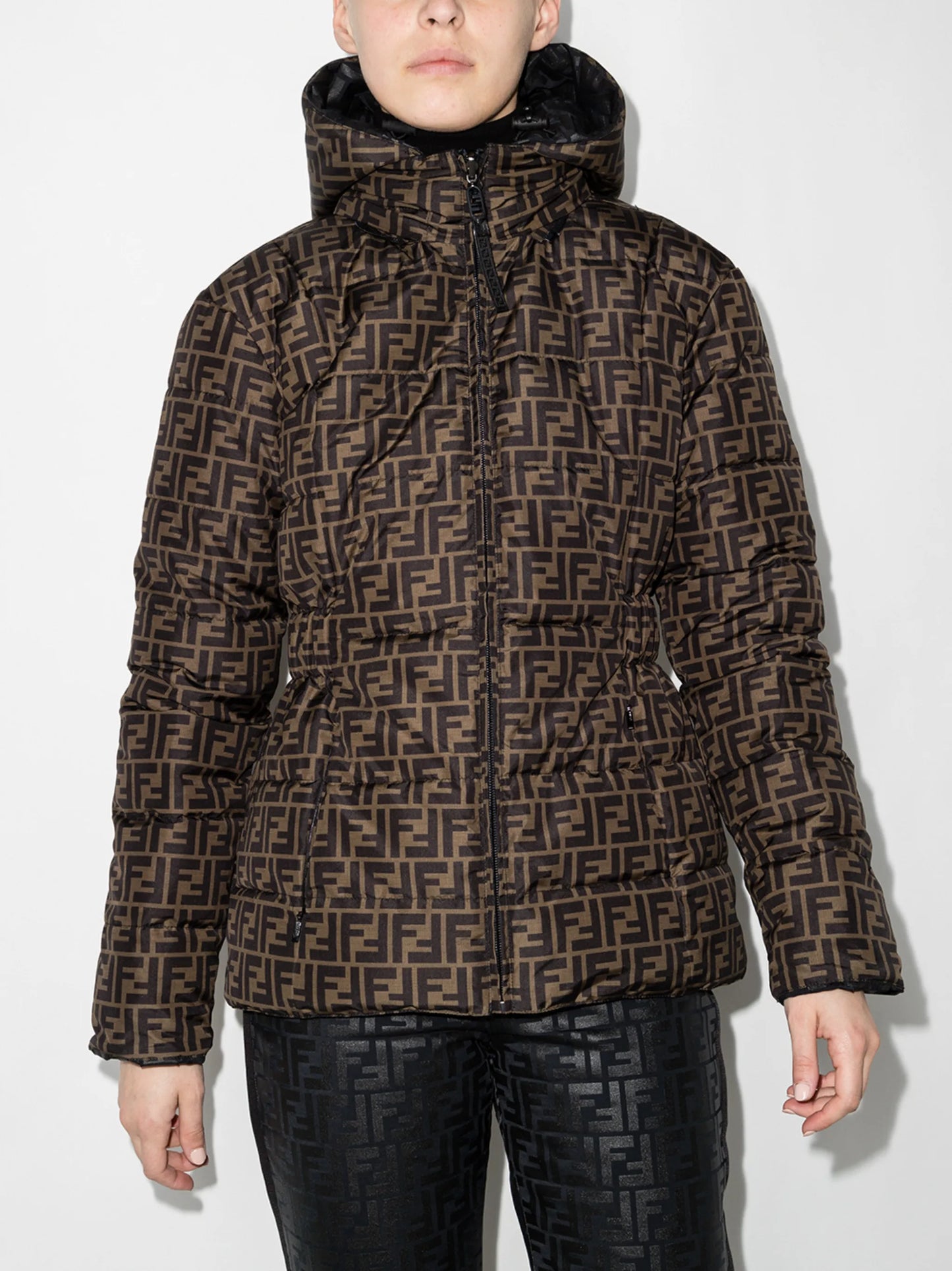 reversible FF-embossed ski jacket