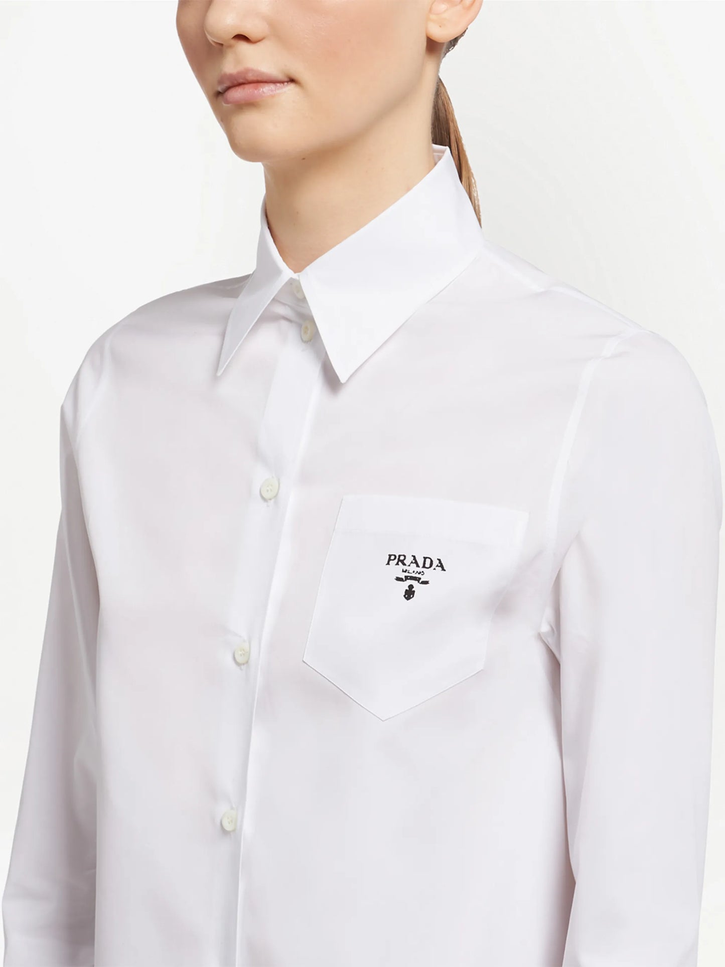 logo-print poplin shirt
