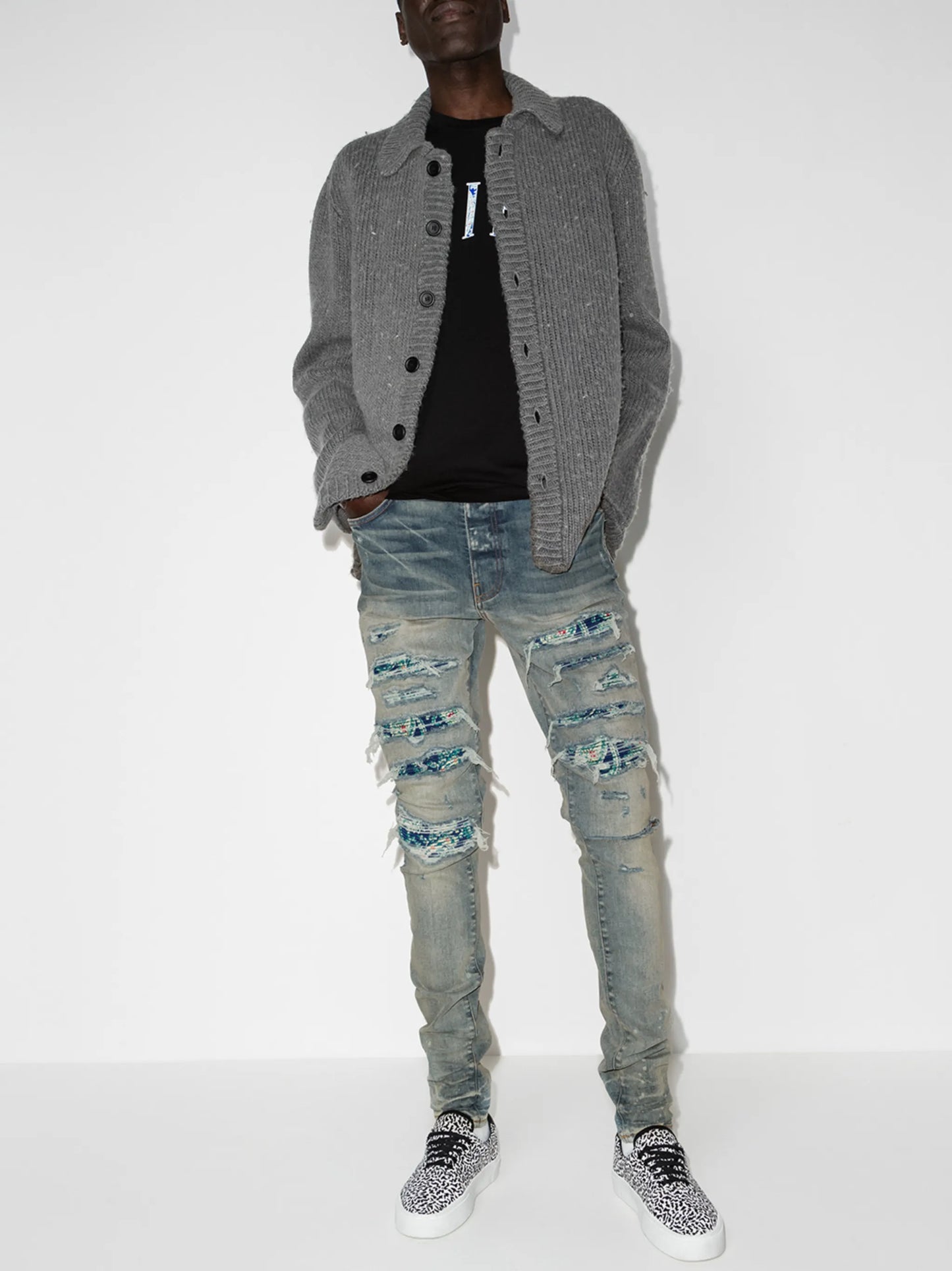 PJ Trasher distressed-effect skinny jeans