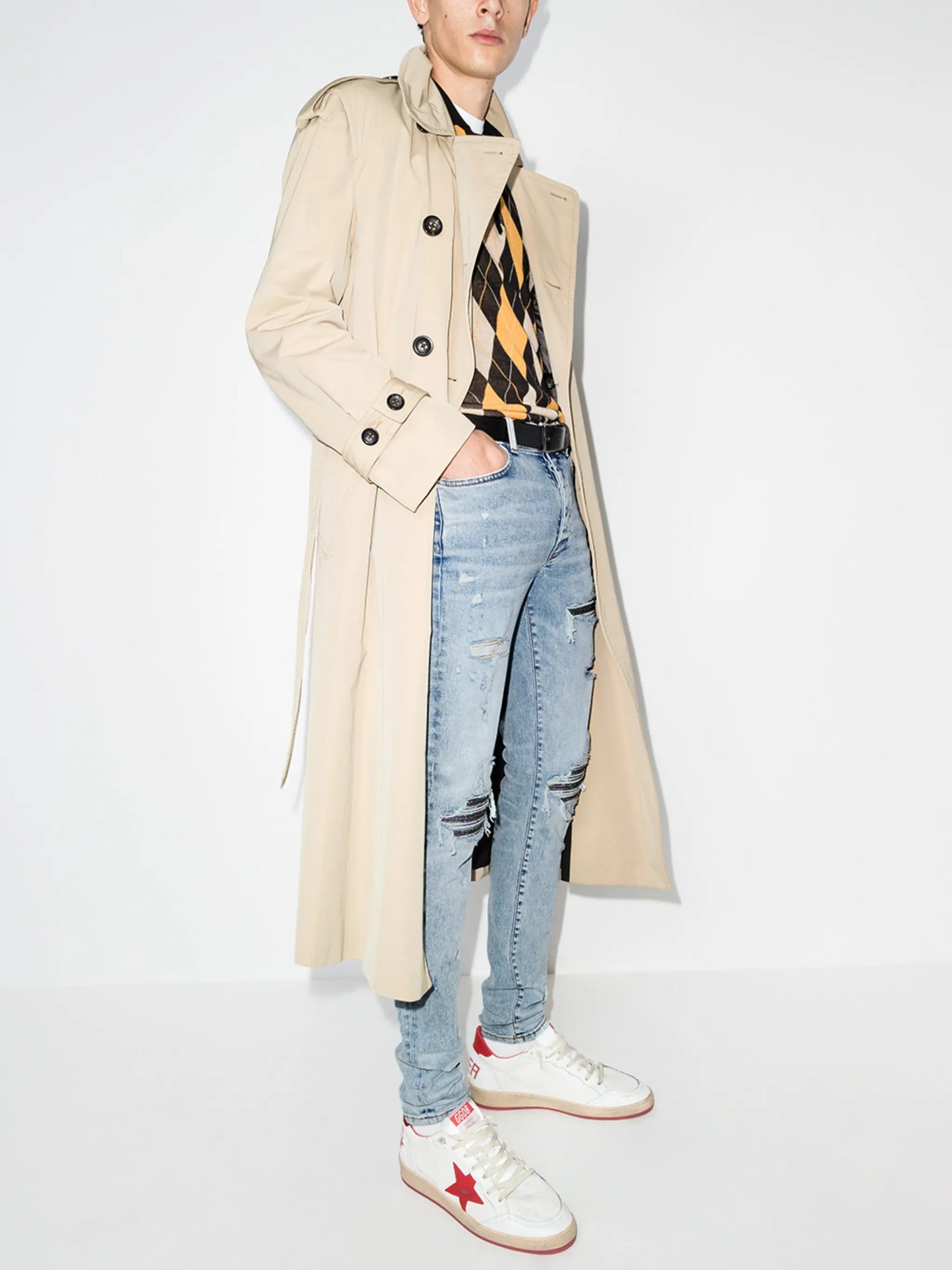ripped-finish skinny jeans