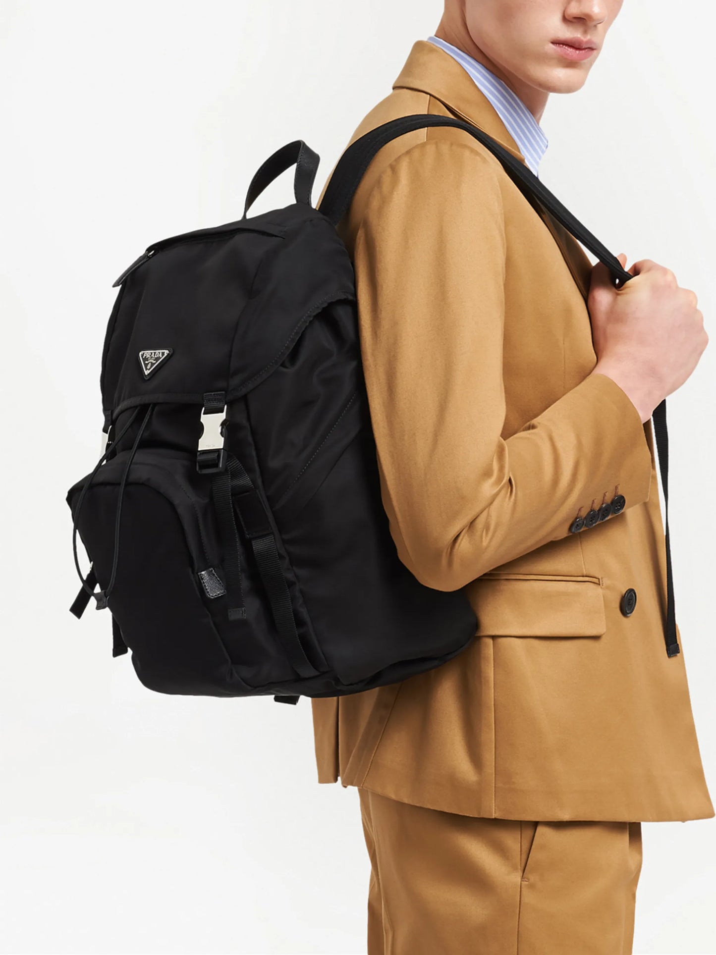 logo-plaque multi-pocket backpack