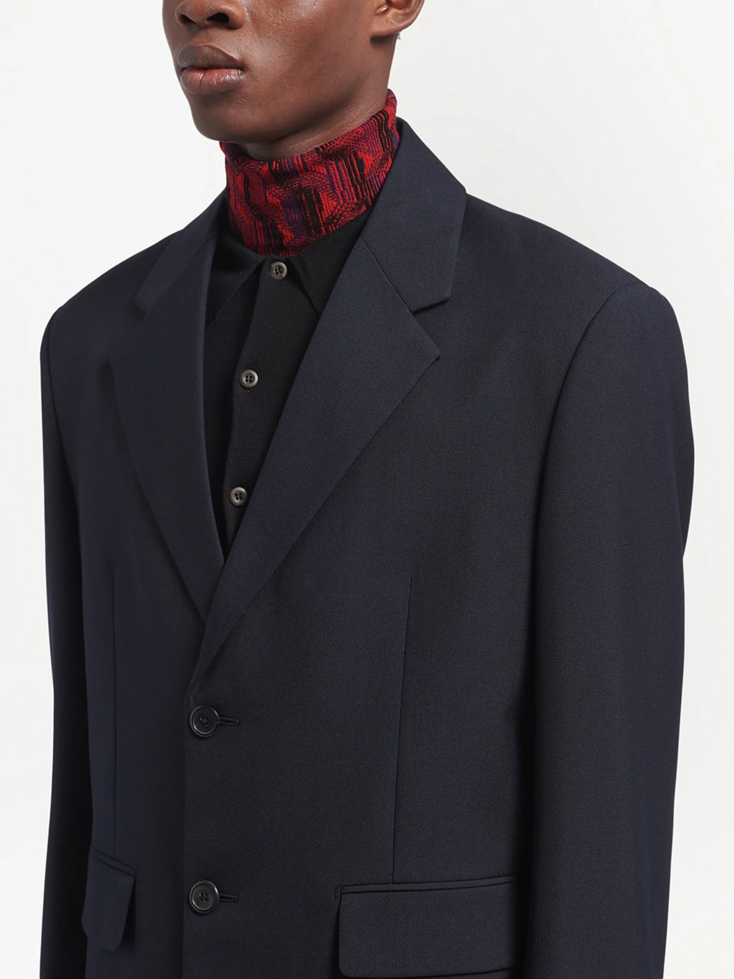single-breasted wool-blend blazer