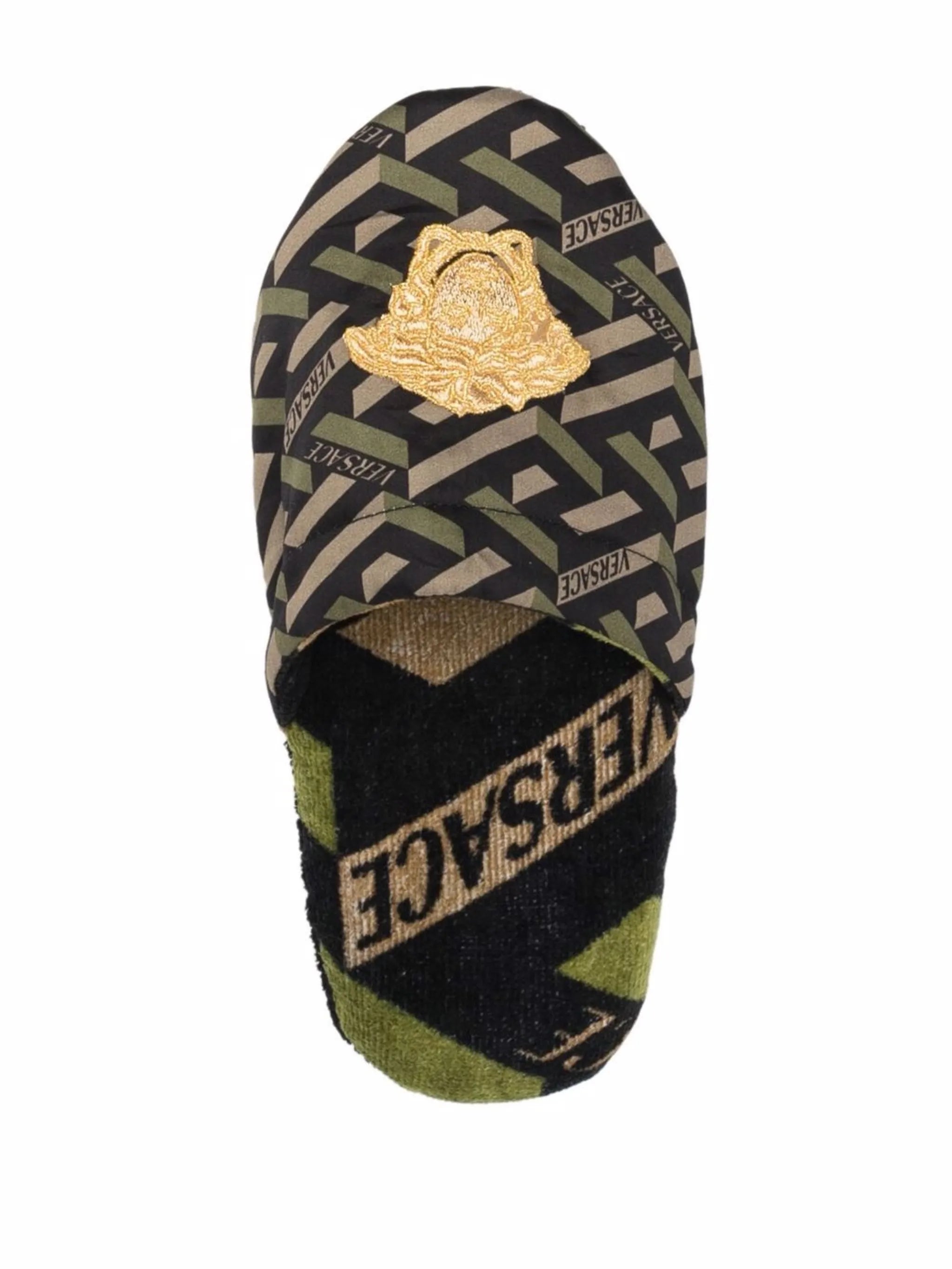 logo embroidered slippers