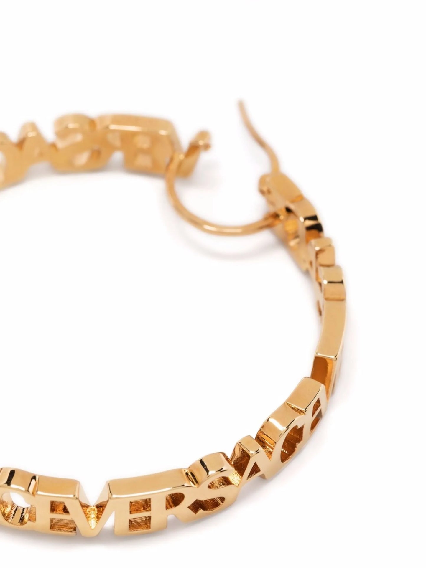 logo-lettering hoop earrings
