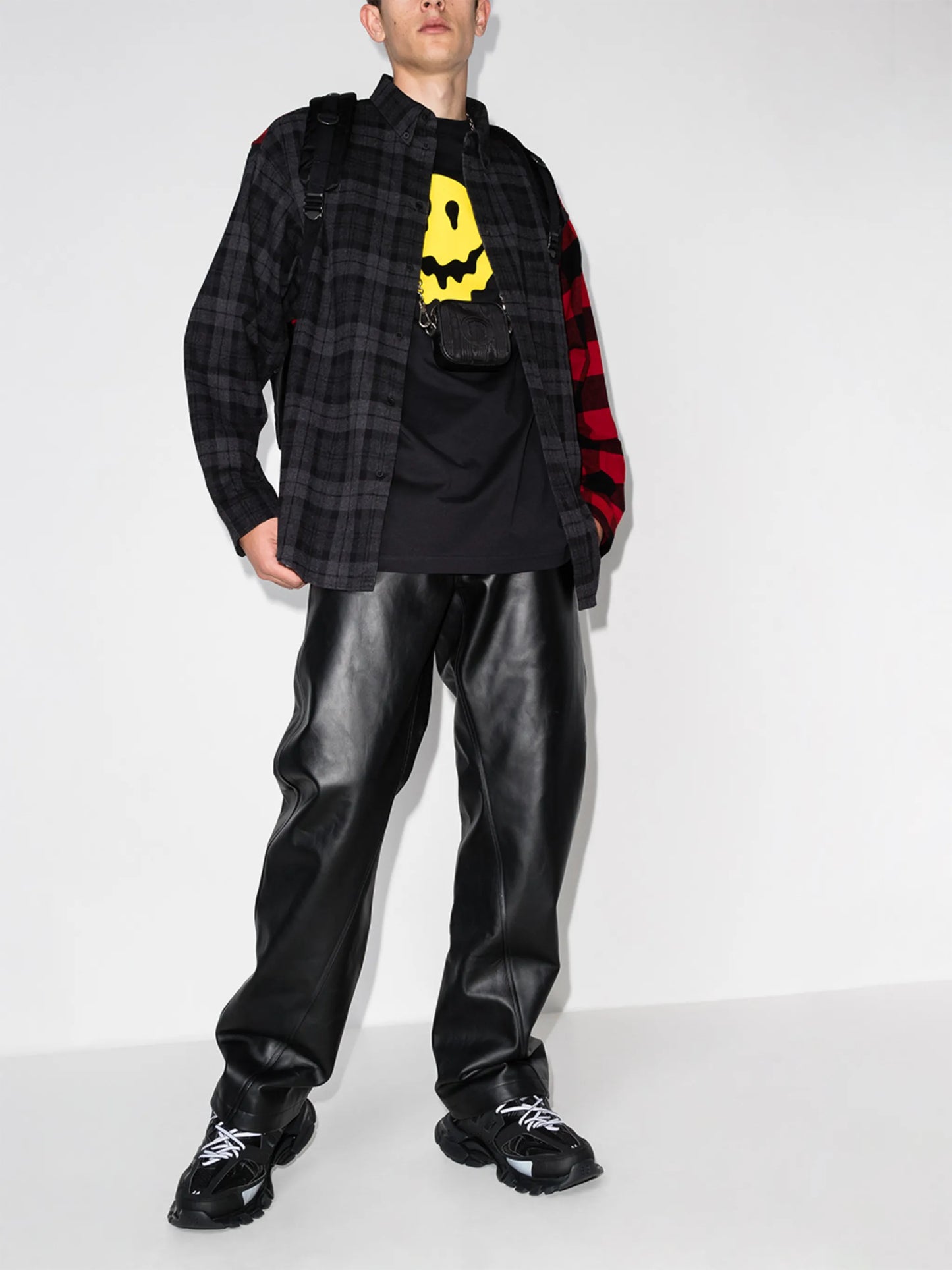 checked patchwork flannel shirt