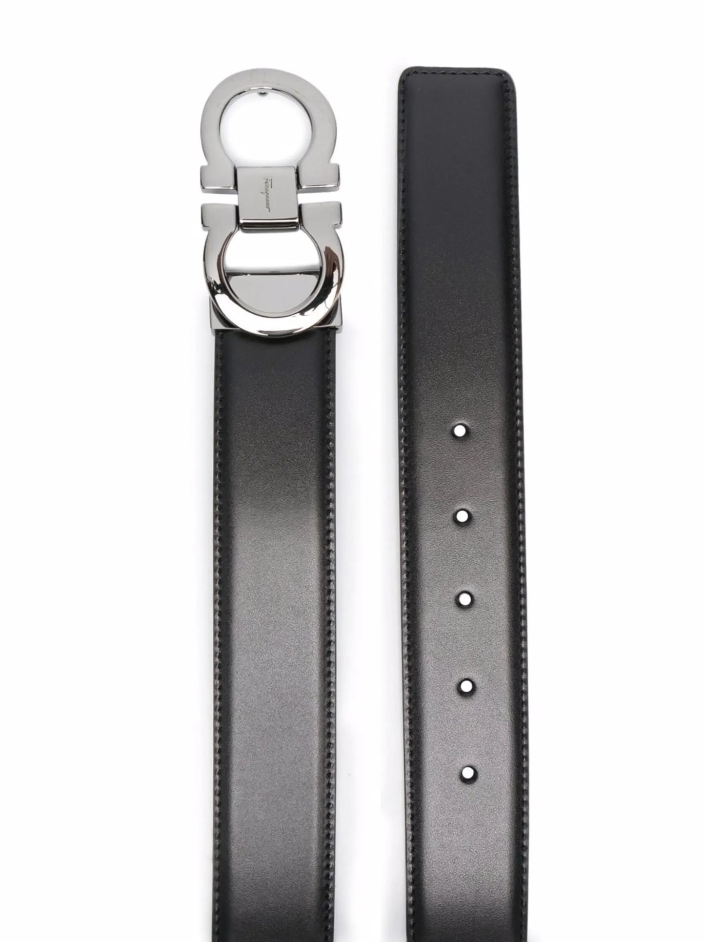 Gancini logo-buckle leather belt
