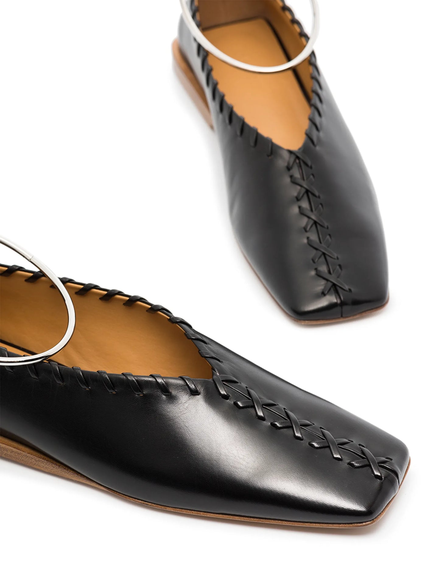 stitch edge ballet pumps