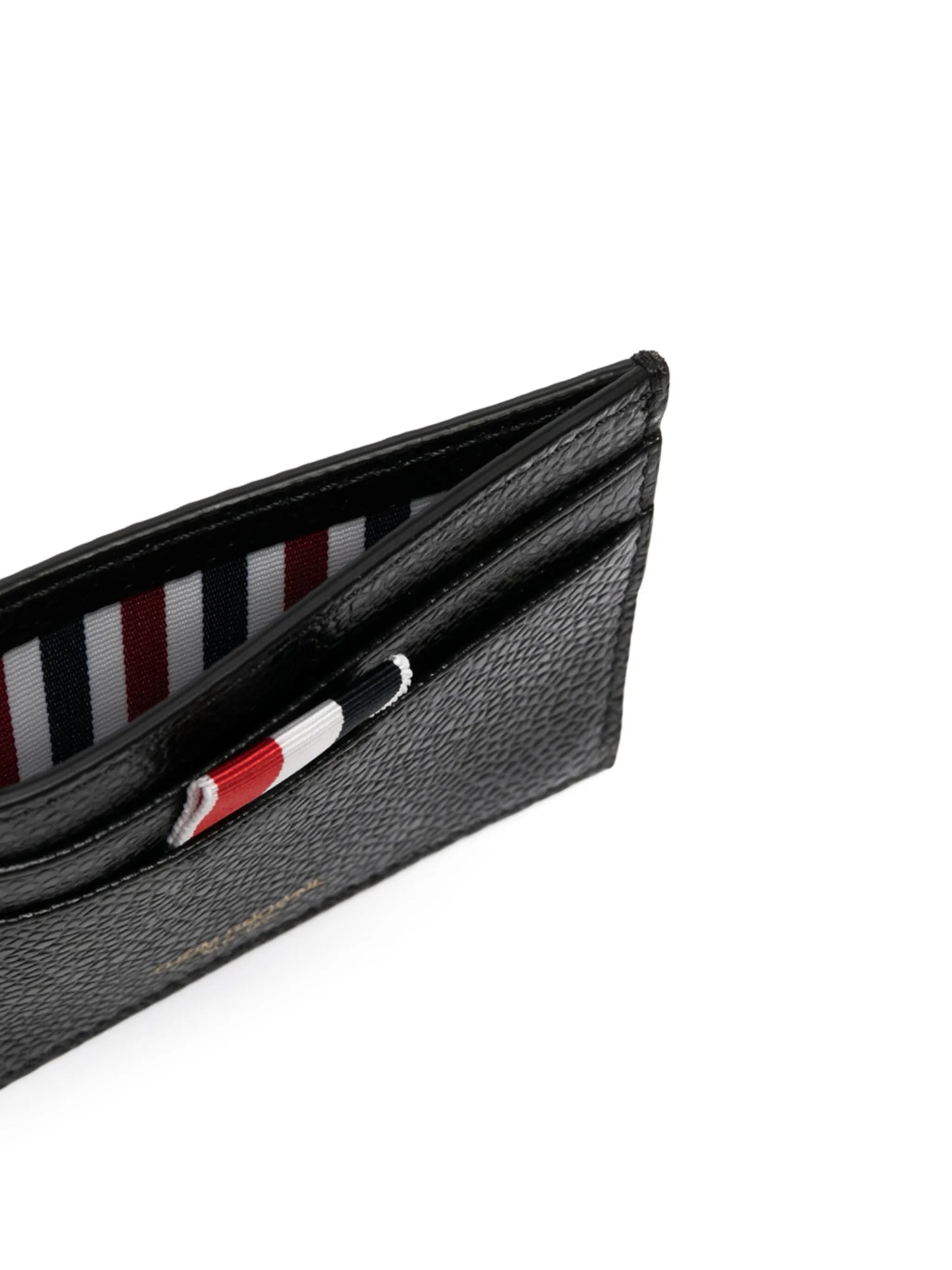 grosgrain-tab leather cardholder