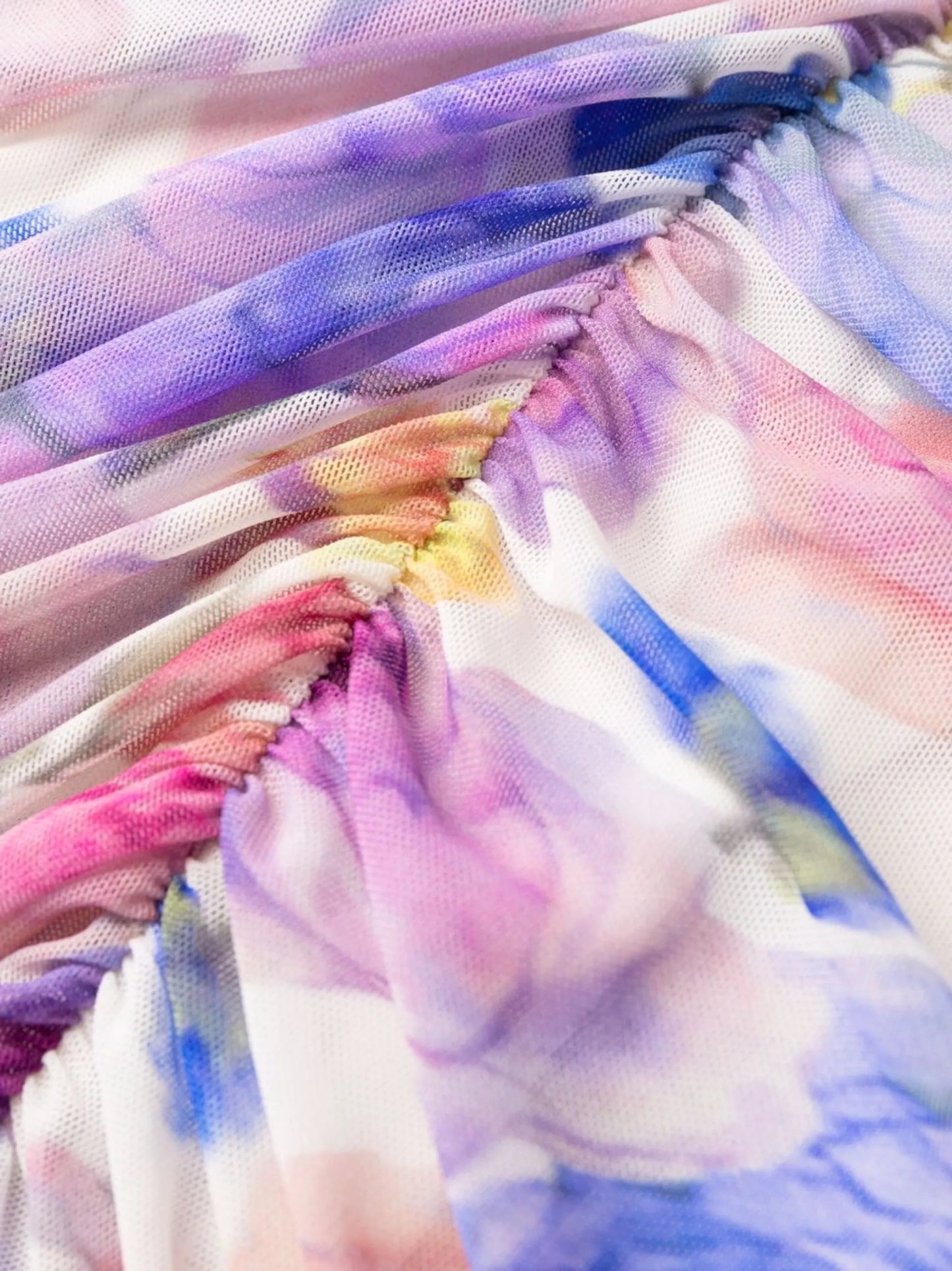 floral-print ruched dress