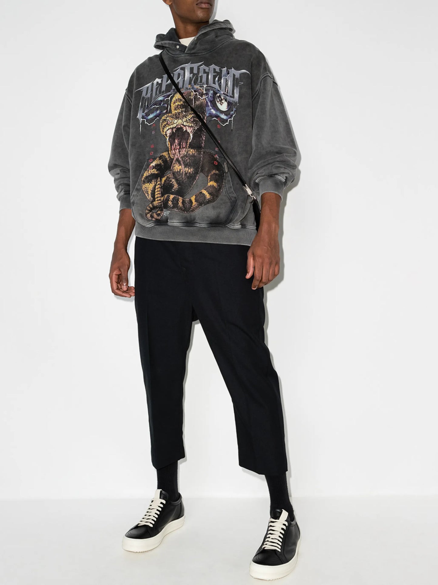 graphic-print cotton hoodie