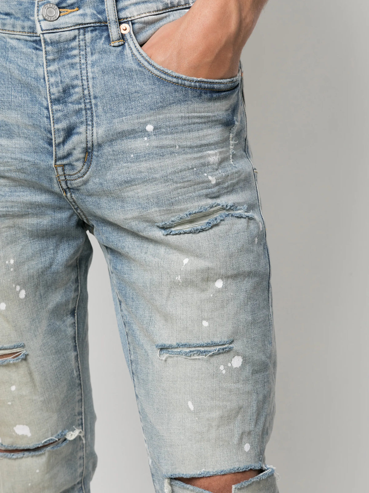 P001 light indigo paint pants