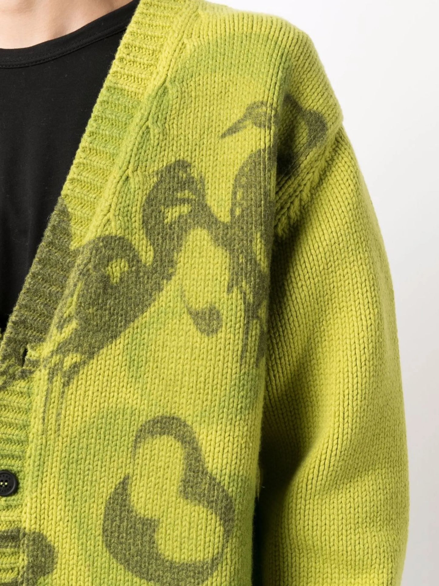 camouflage pattern knitted cardigan