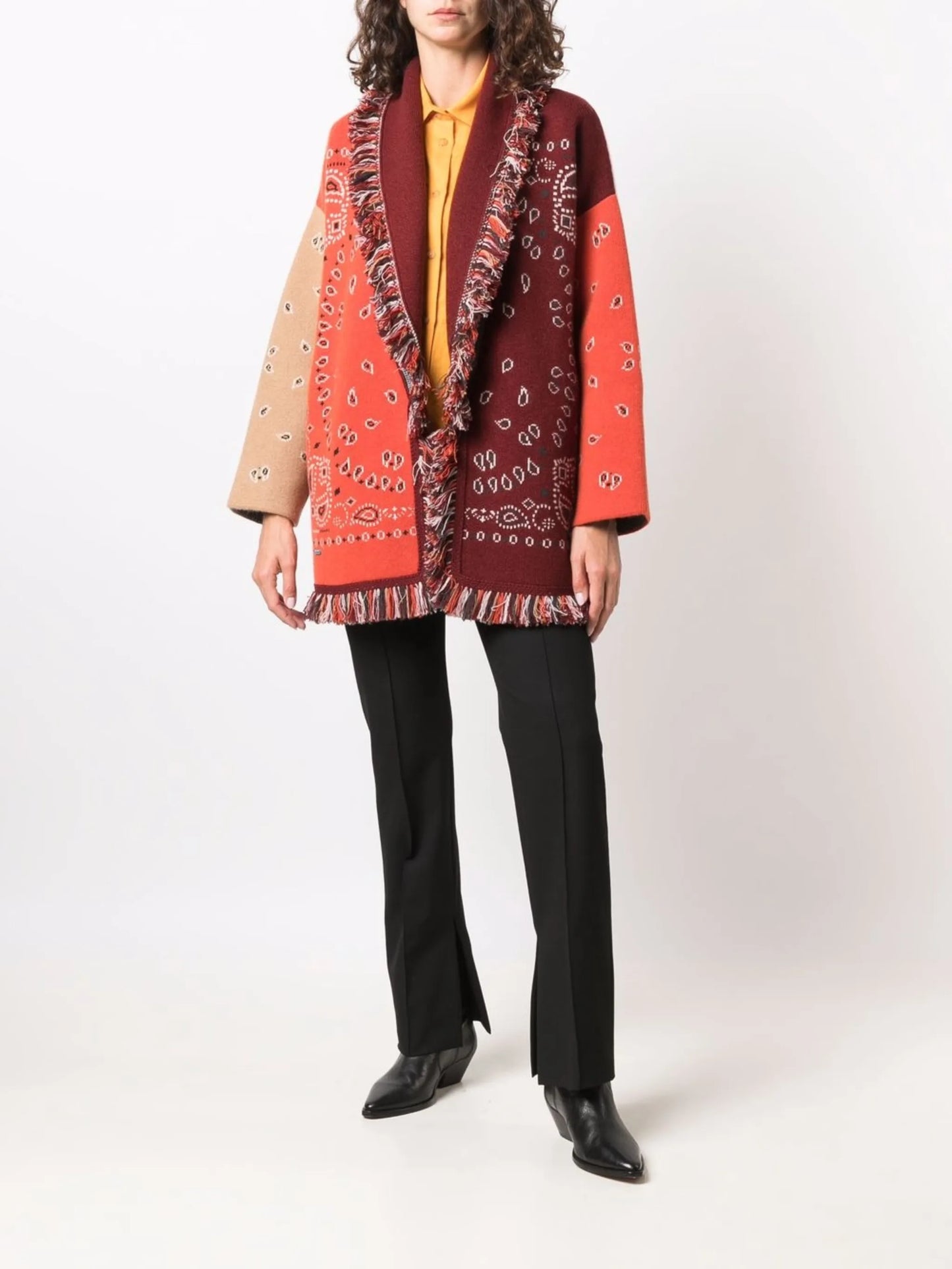 paisley-print cardi-coat