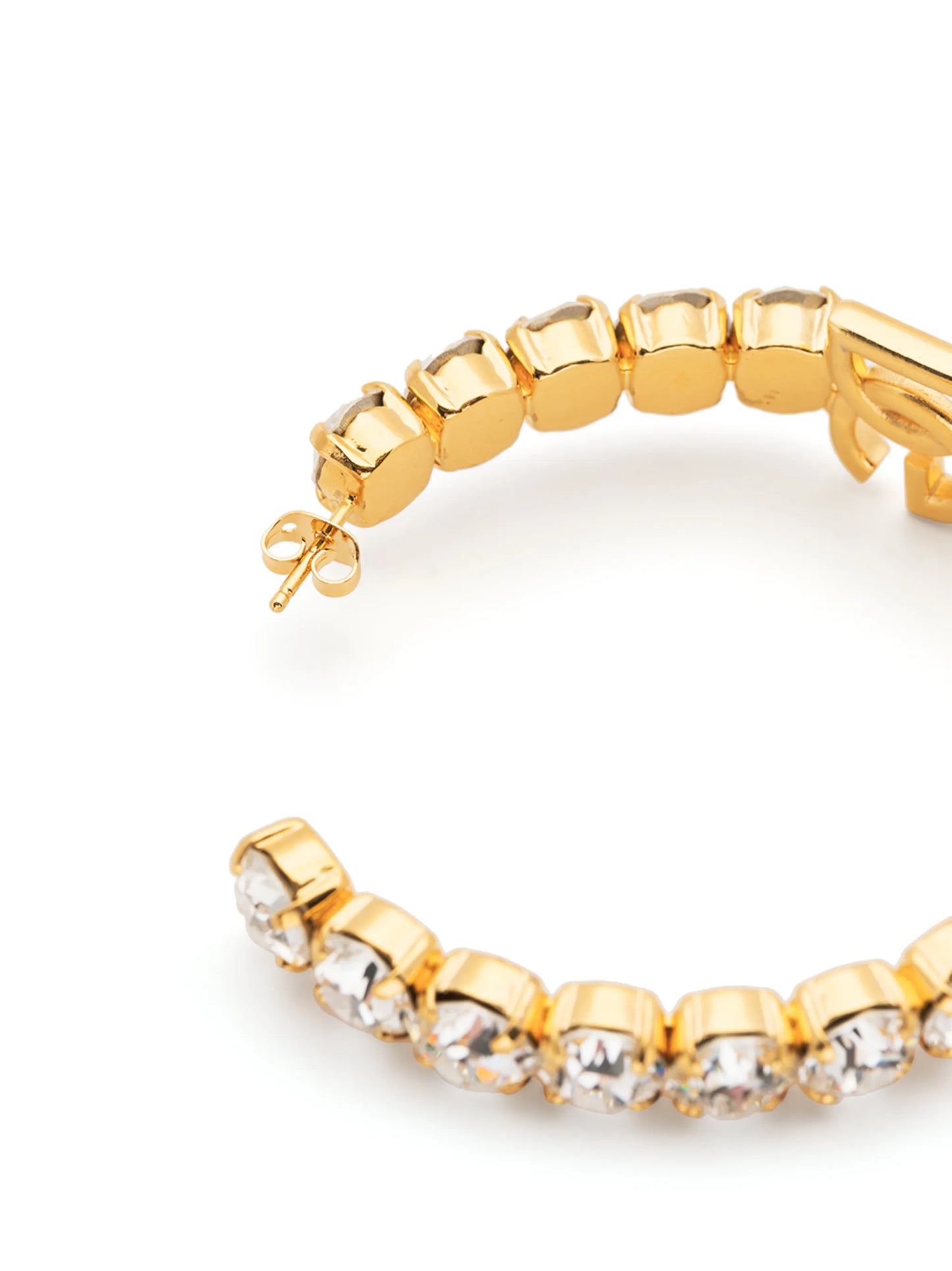 DG logo rhinestones-embellished hoop earrings