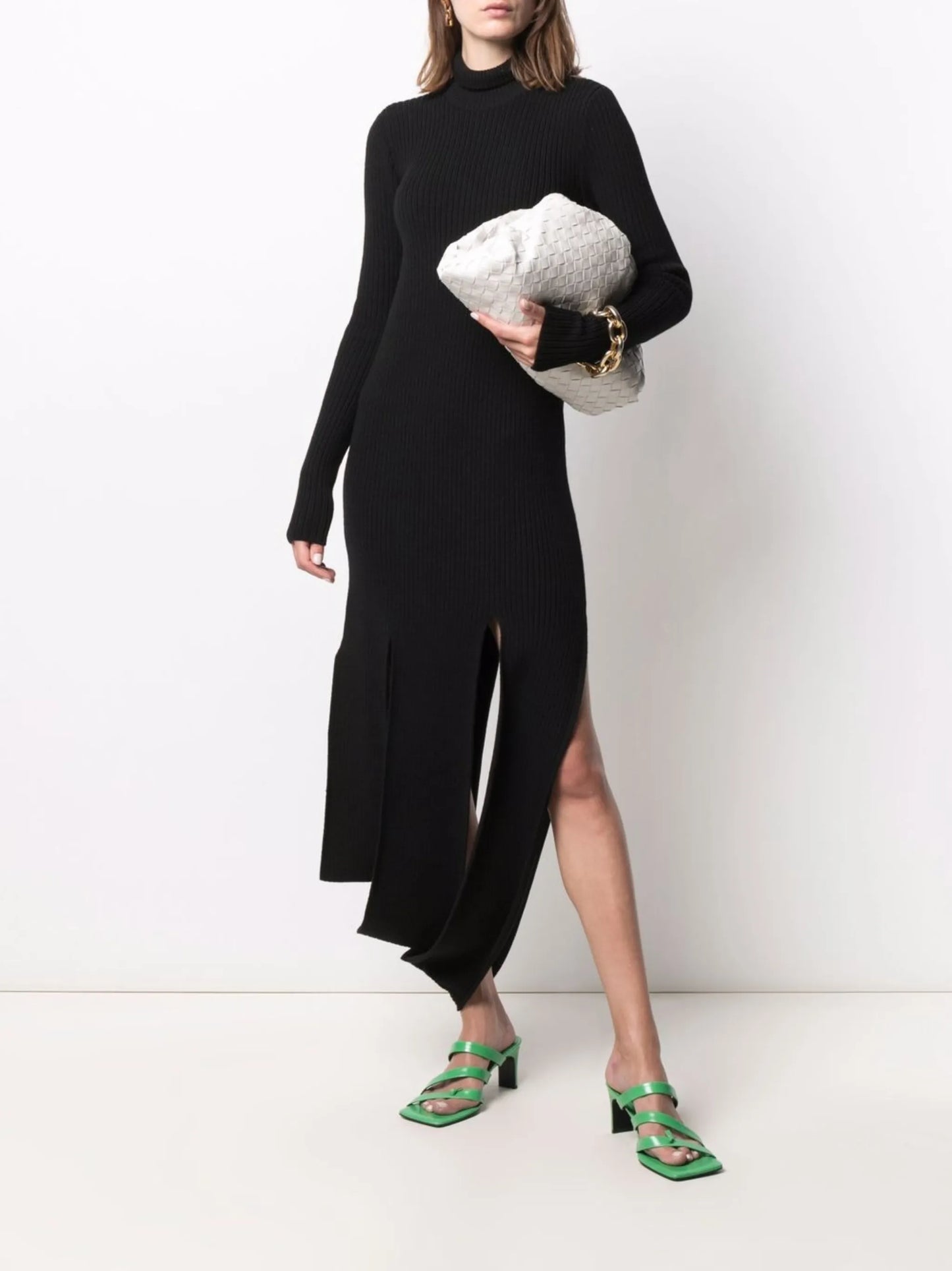 asymmetric knitted dress