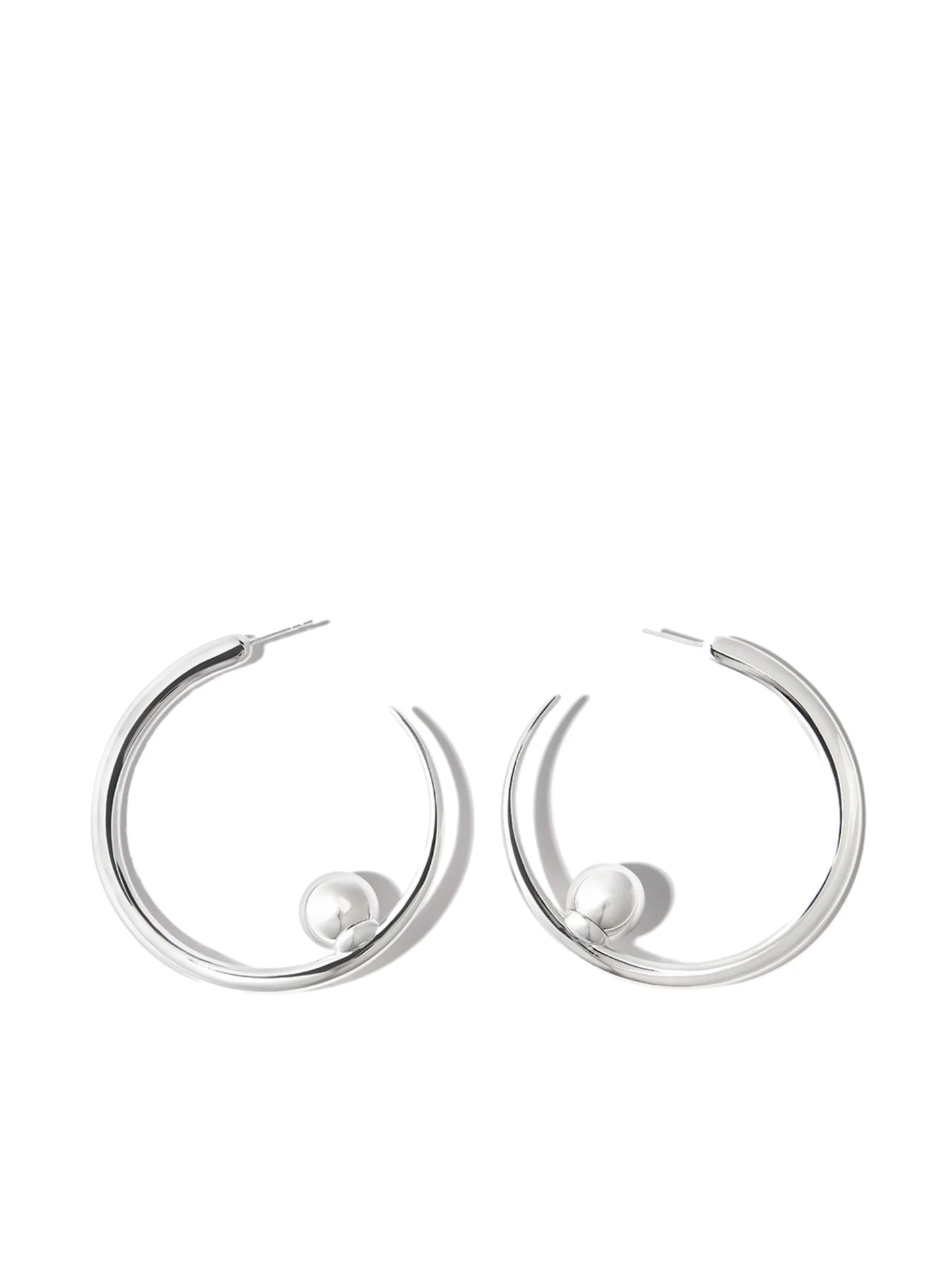 silver pearl hoop earrings