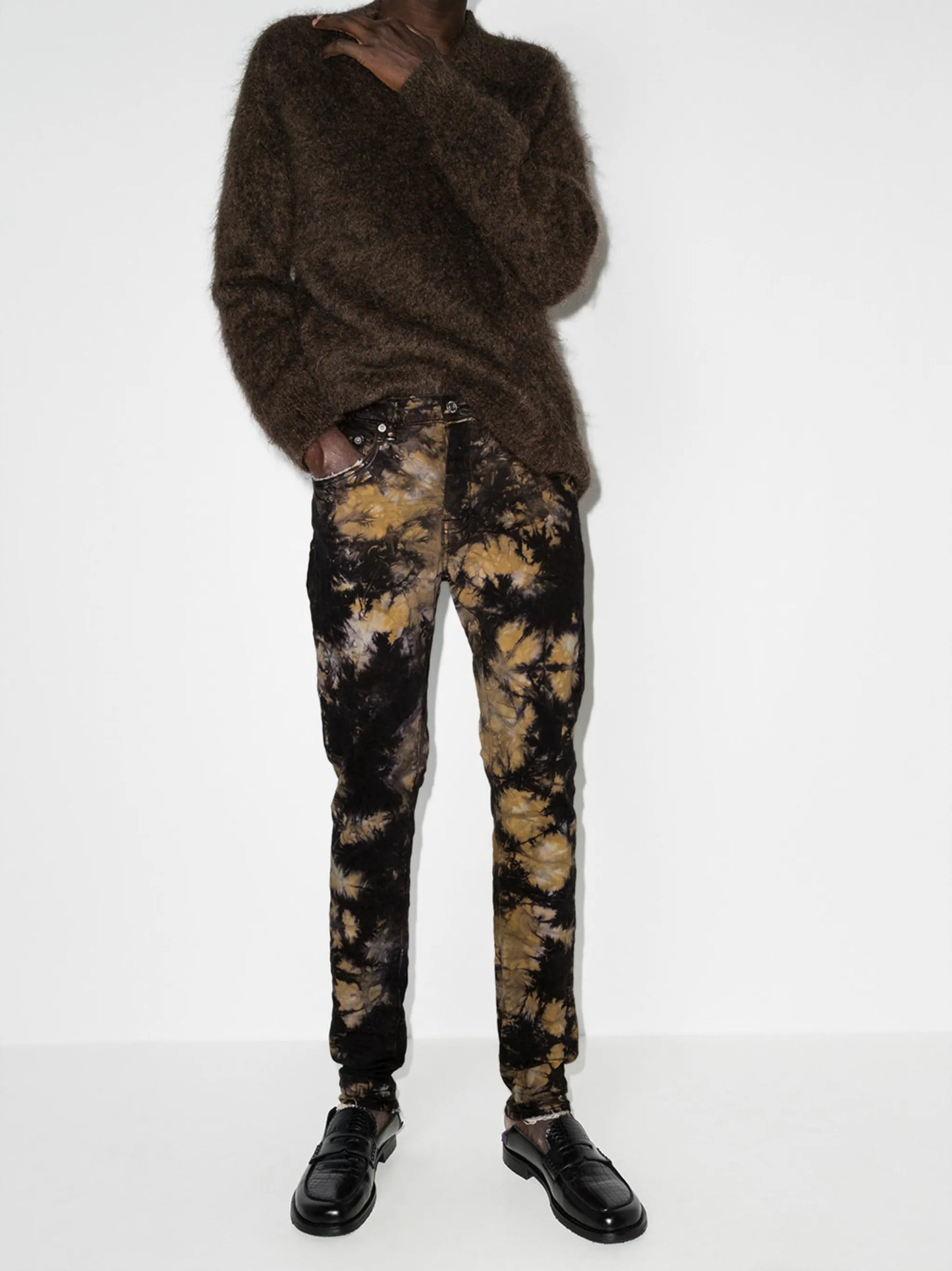 floral-print straight-leg jeans