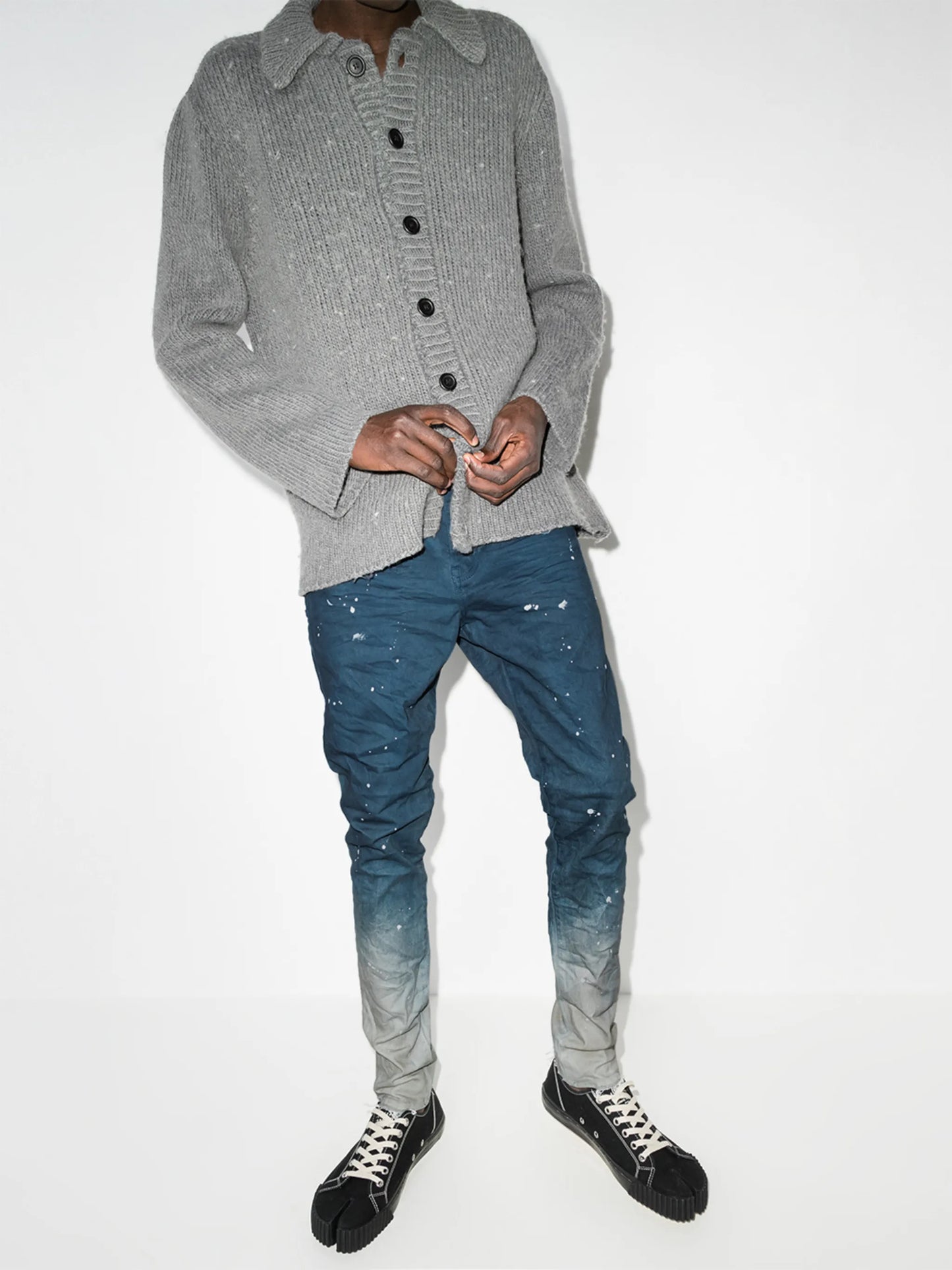 paint-splatter straight-leg jeans