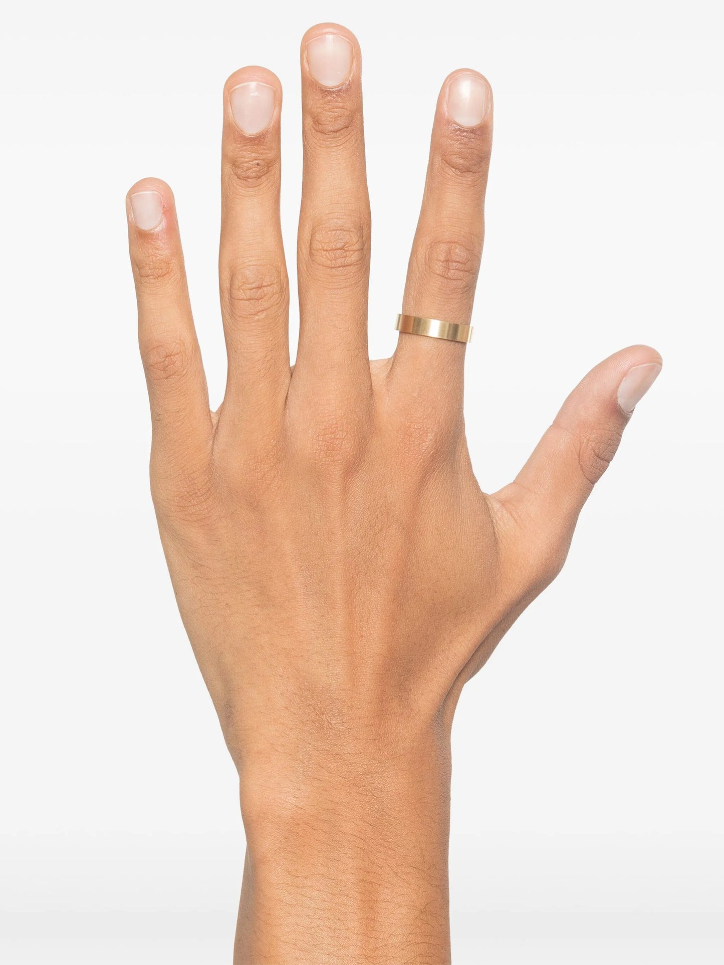 18kt yellow gold ribbon brushed ring