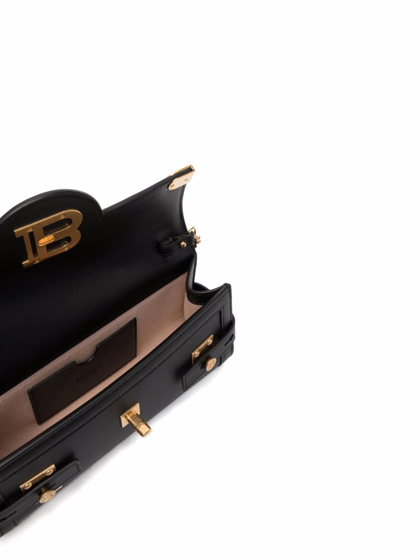 logo-clasp leather clutch