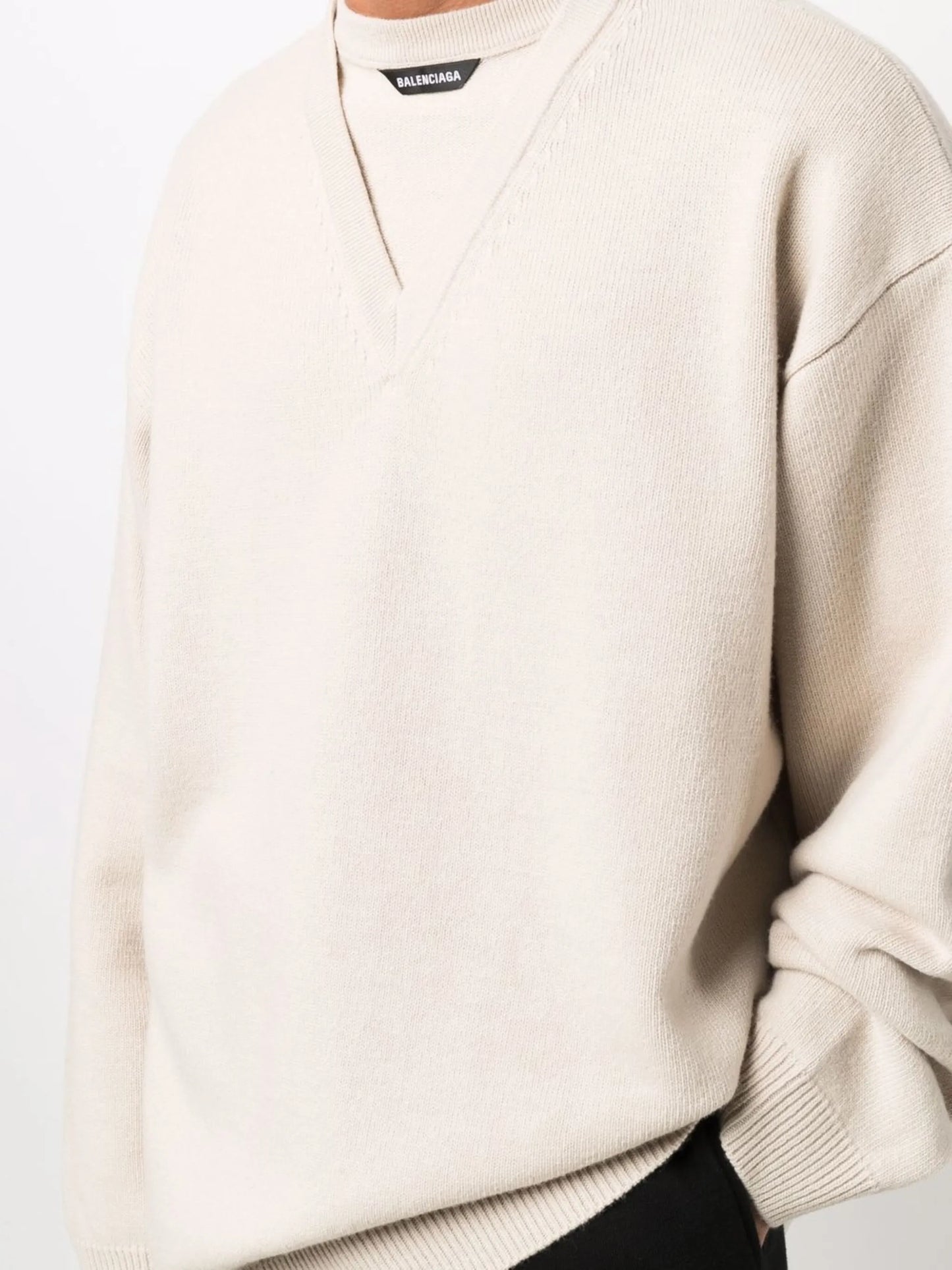 logo-patch wool jumper