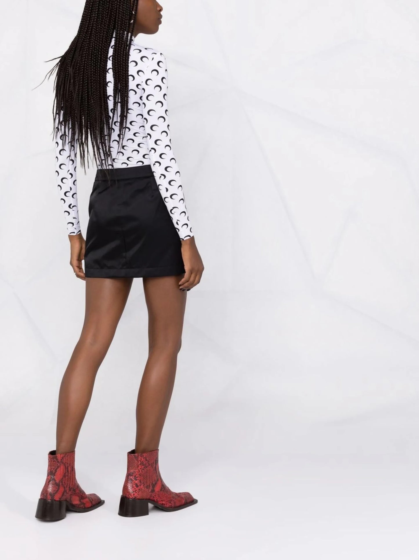 buckled mini skirt