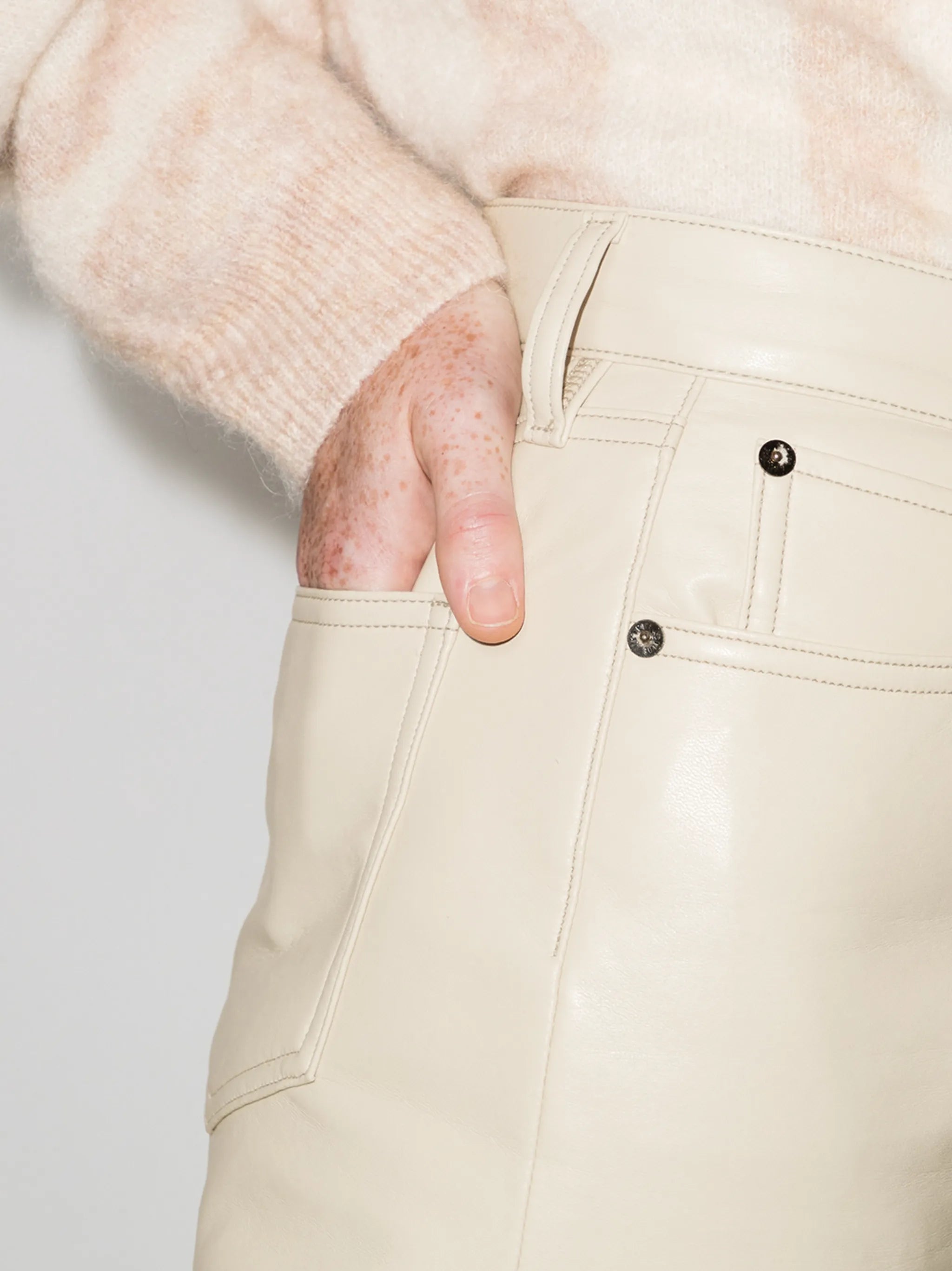 '90s Pinch Waist leather trousers