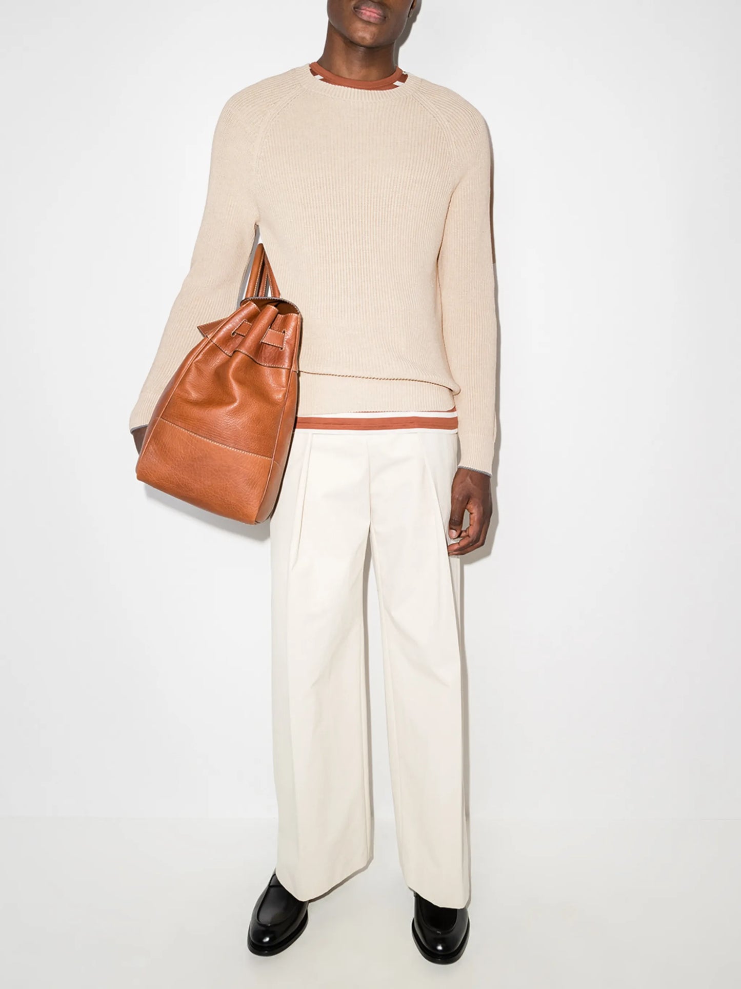 rib-knit cotton jumper