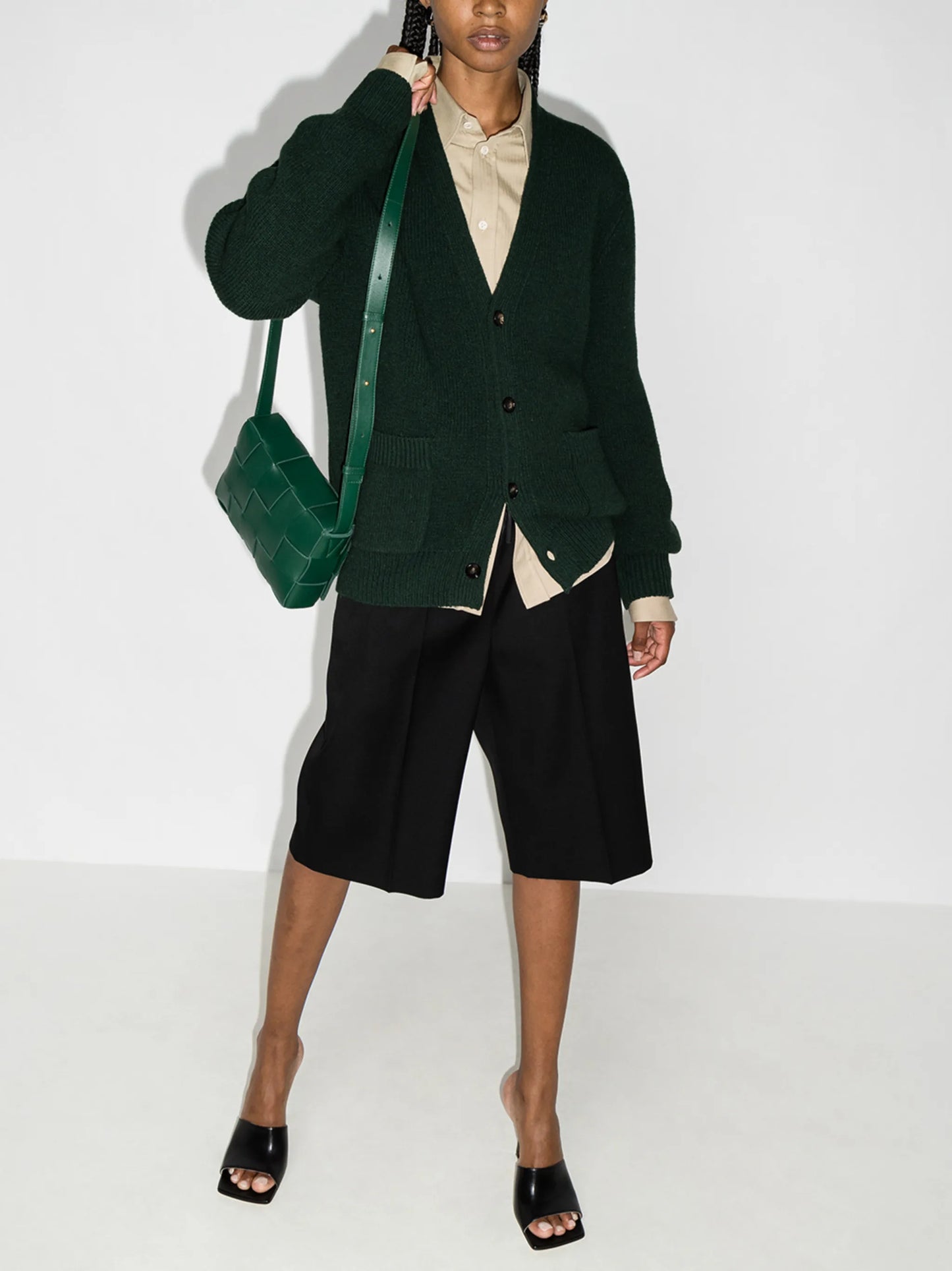 V-neck wool cardigan