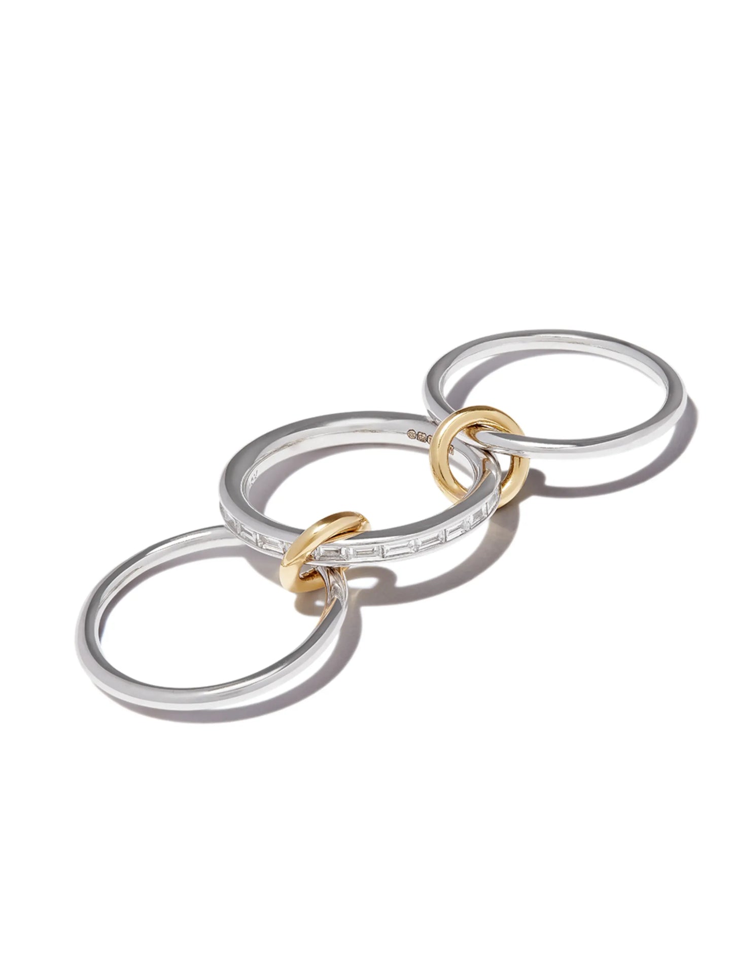 18kt white and yellow gold Hume diamond linked ring