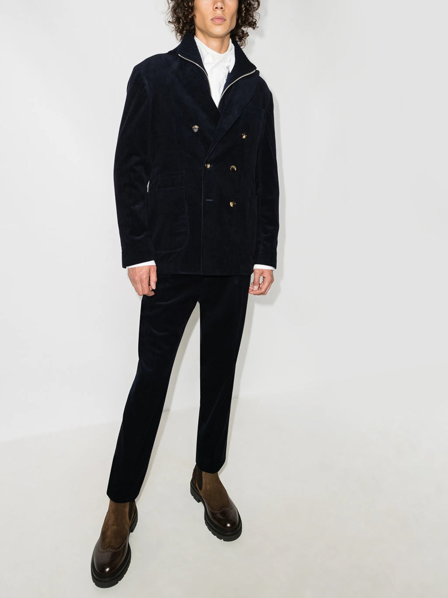 two-piece corduroy suit