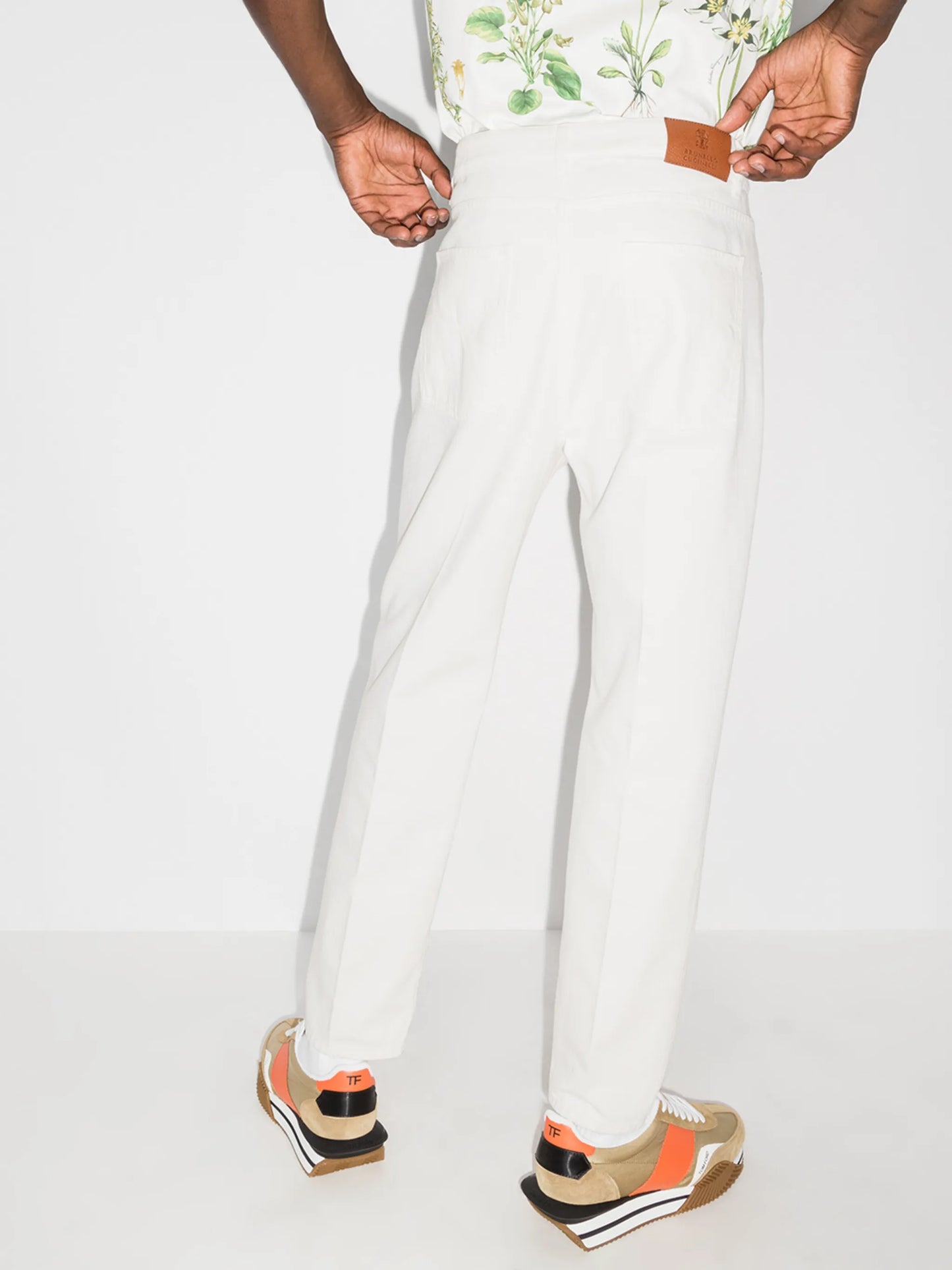 dyed-effect trousers