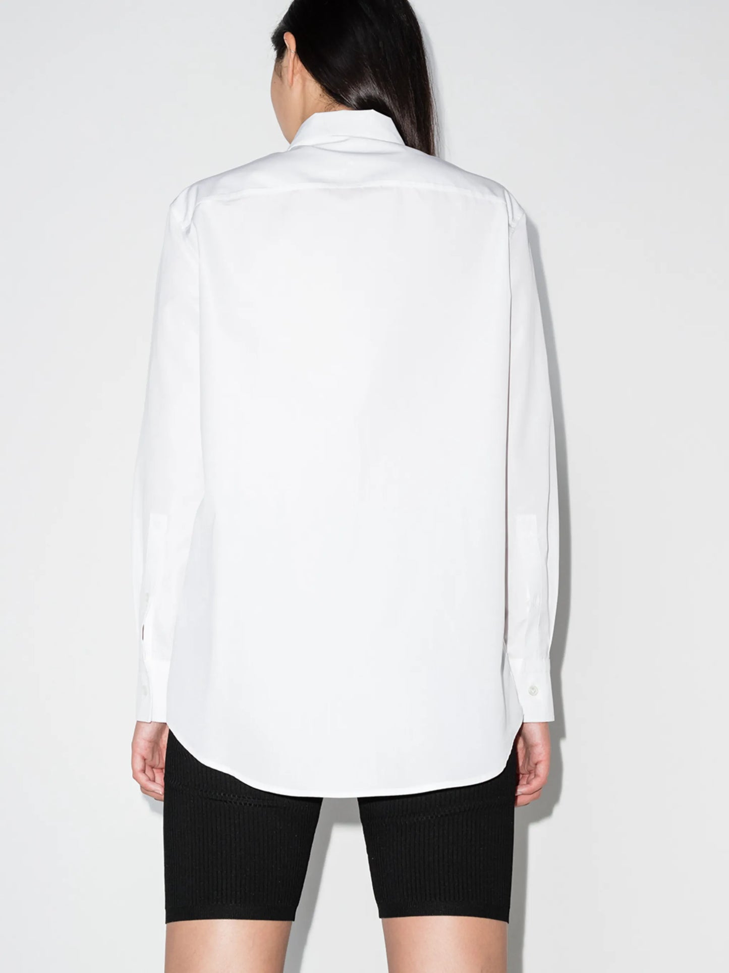 V-detail poplin shirt