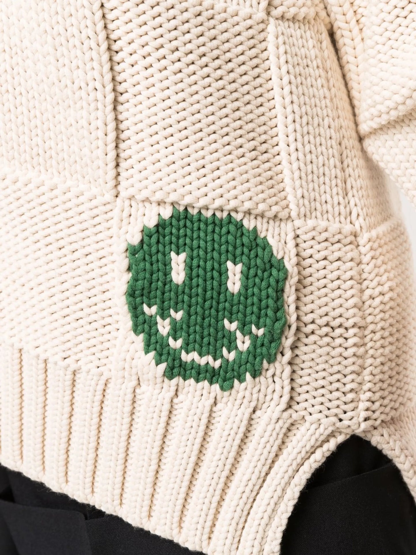 smiley poplin-collar cardigan