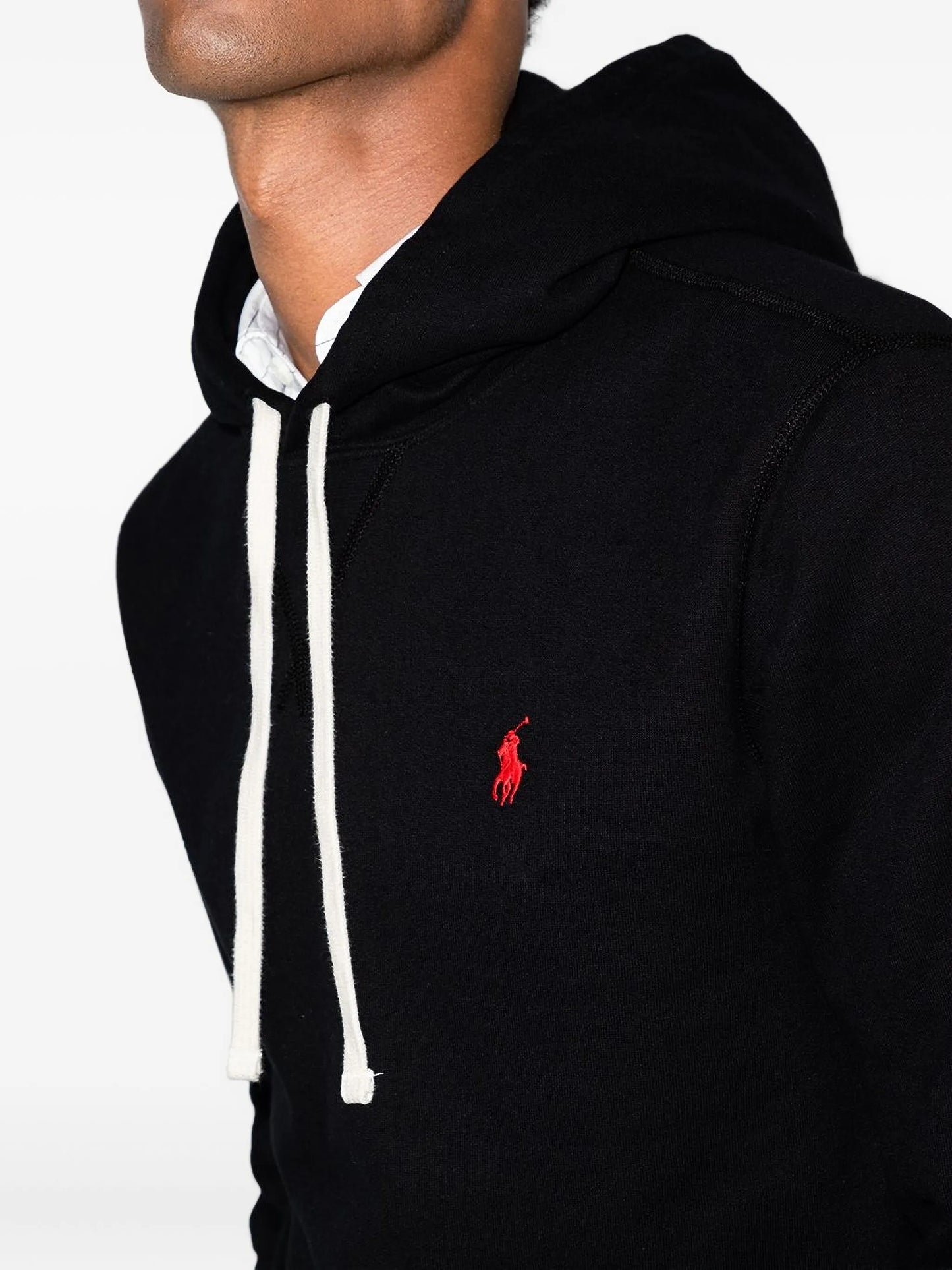 embroidered logo hooded sweatshirt
