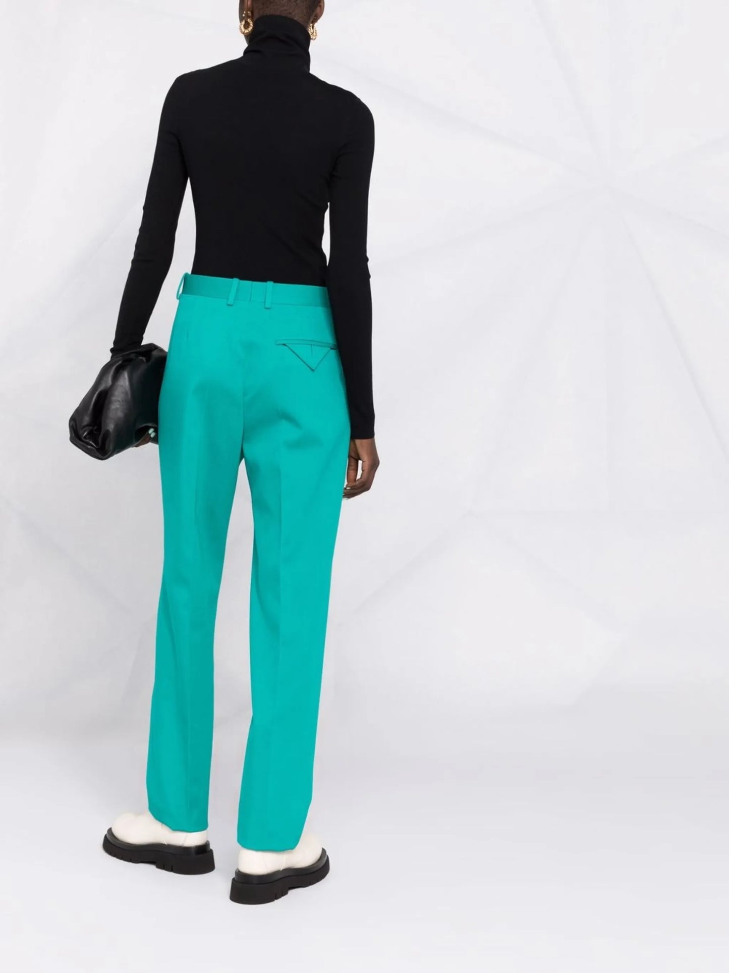 high-waist straight trousers