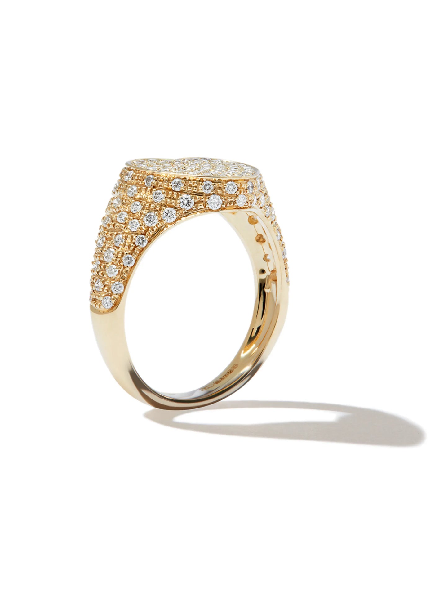 9kt yellow gold Chevalier diamond ring