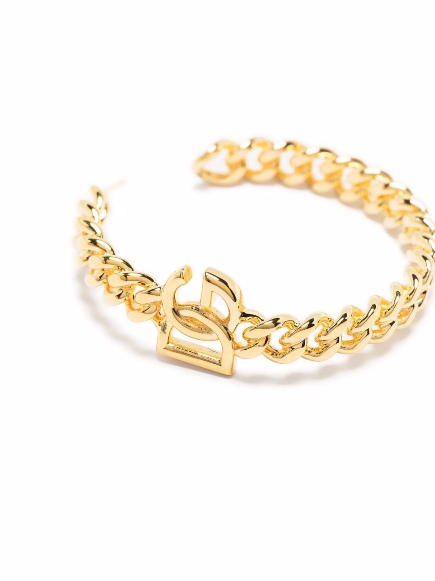 logo curb chain hoop earrings