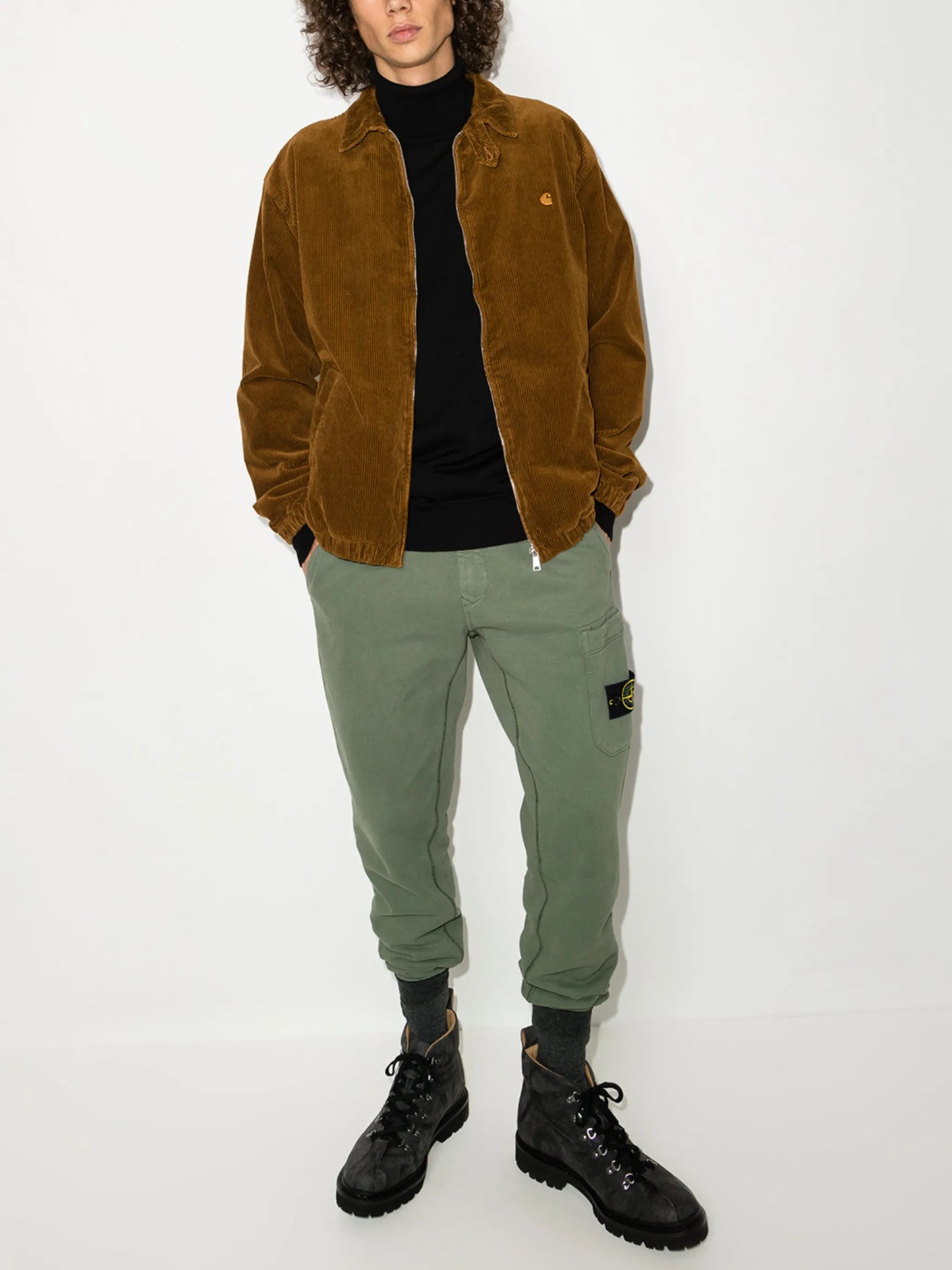 logo-patch roll-neck jumper