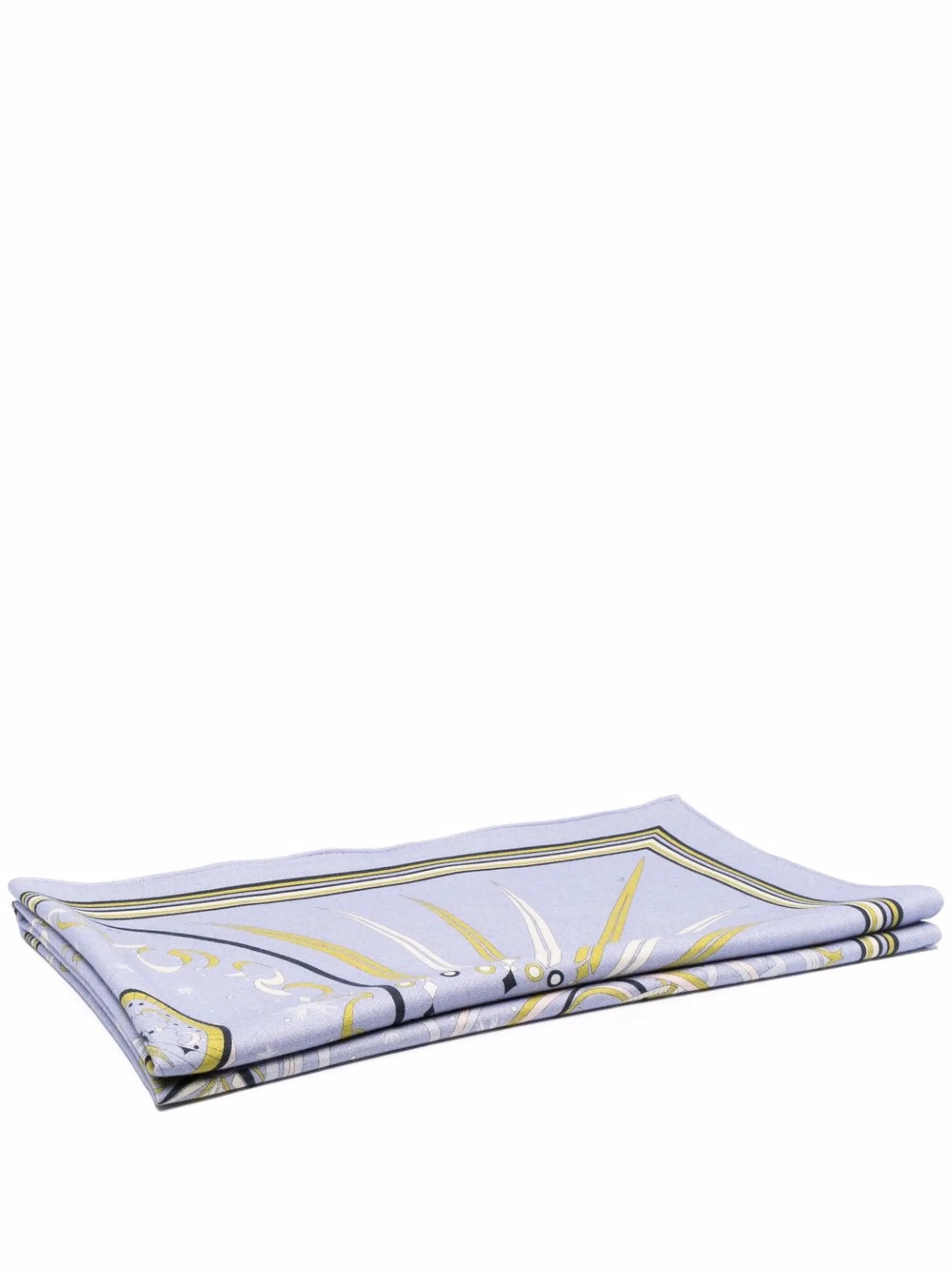 Astrolabio-print wool blanket