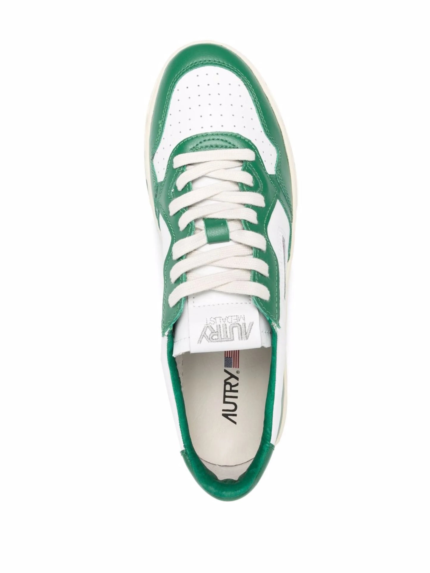 two-tone lace-up sneakers
