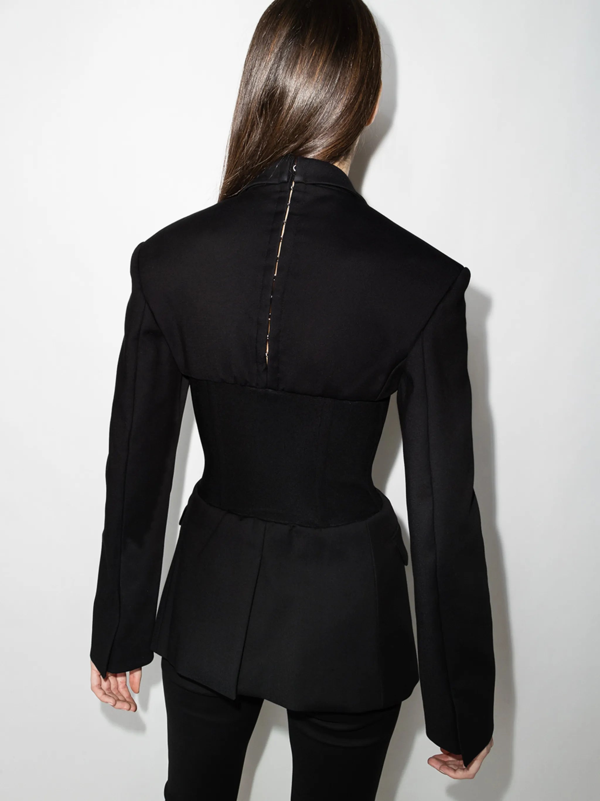 fitted corset-style blazer
