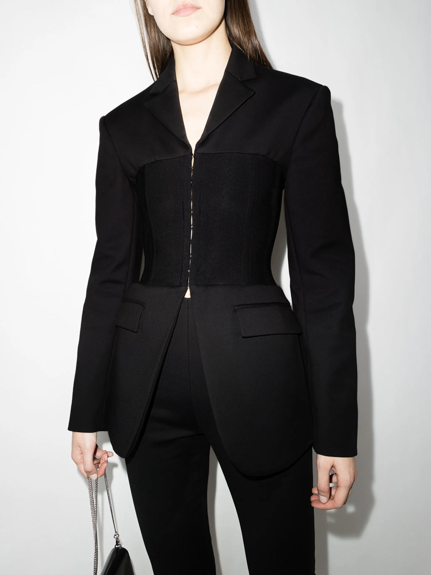 fitted corset-style blazer