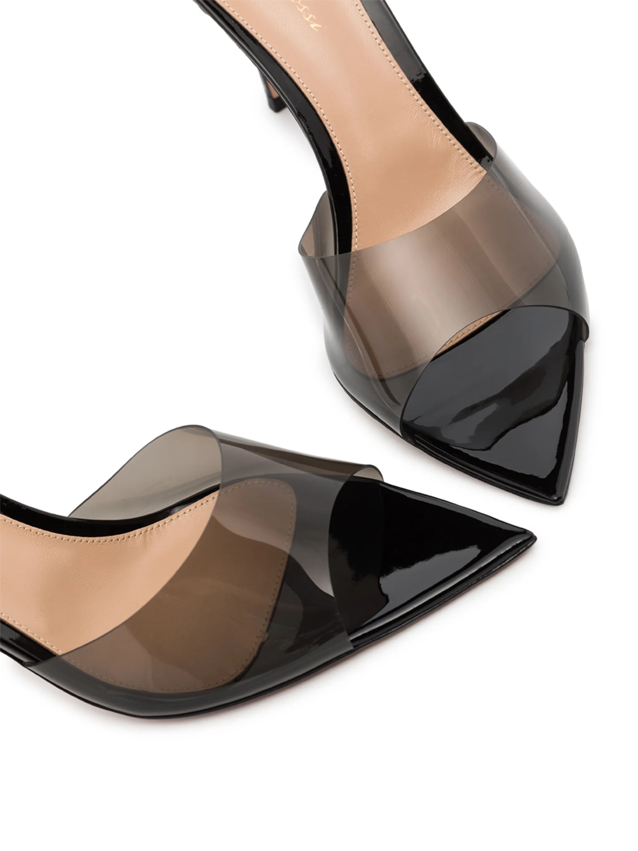Elle 85mm transparent-strap mules