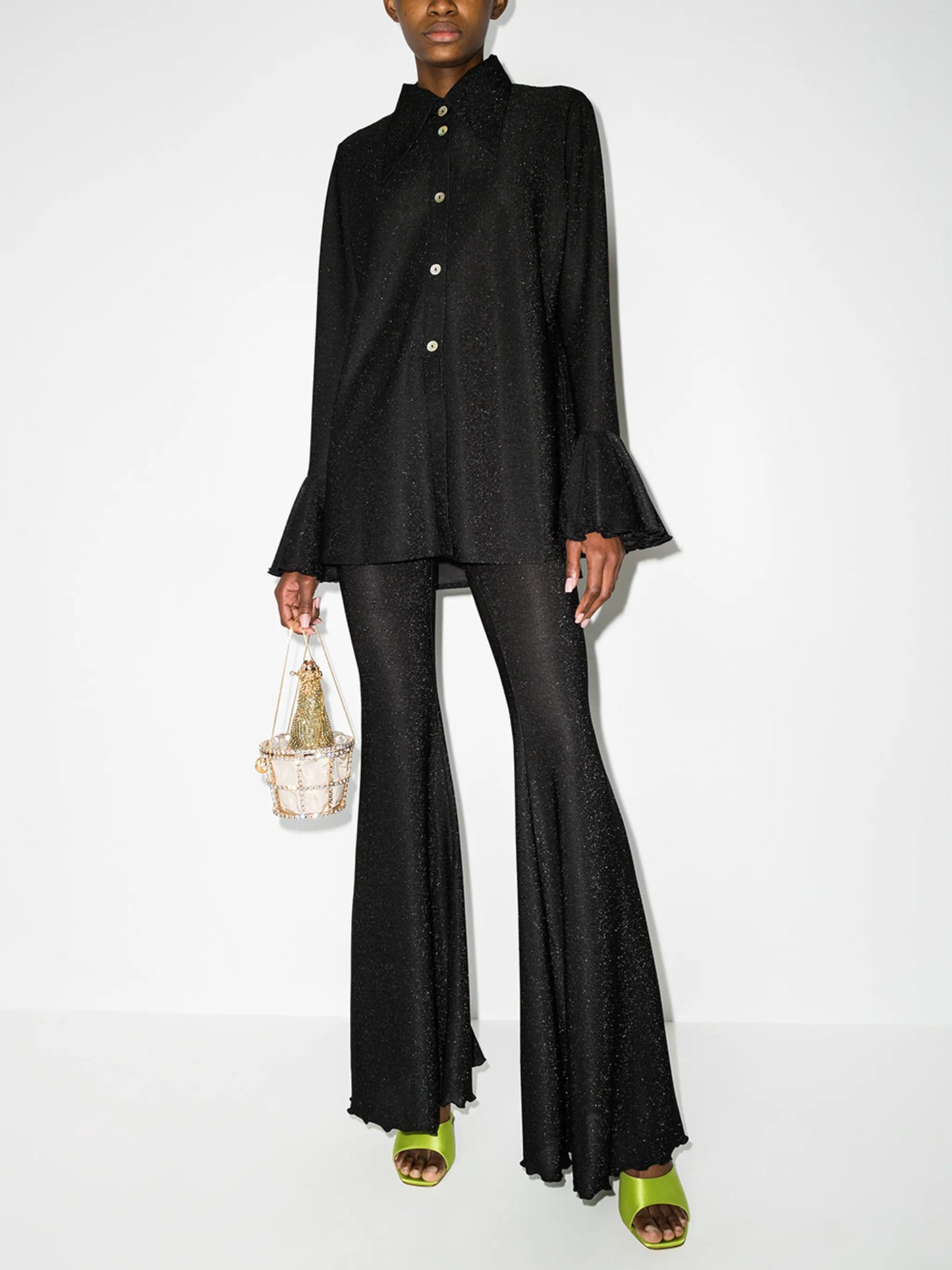 Cosmos lurex-detailing pajama set